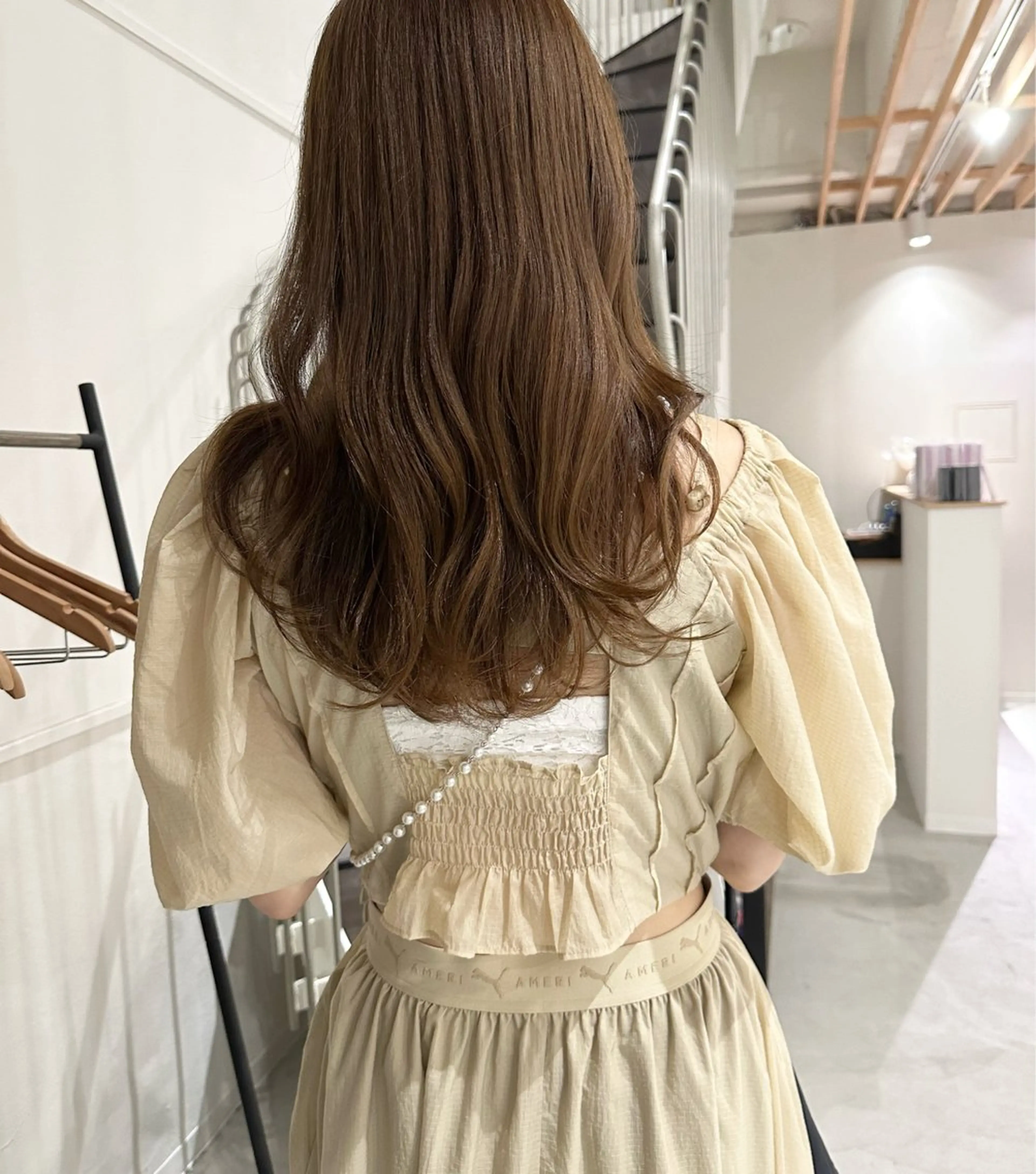 ロング カラー アッシュ ベージュカラー 似合わせカット カット ヘアカラー トリートメント Kamie 三宮のヘアスタイル