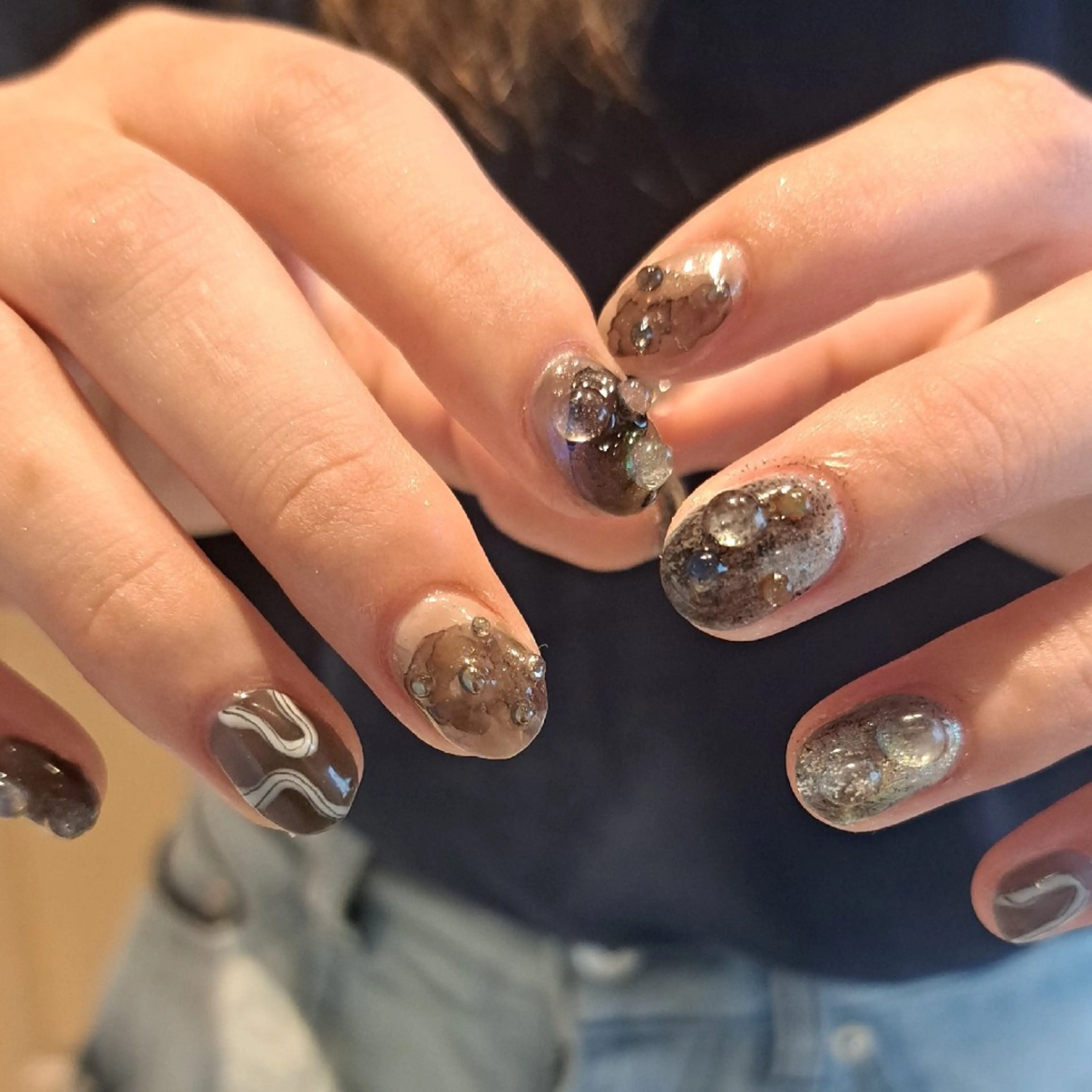 ネイル アートネイル ジェルネイル ミラーネイル 持ち込み ニュアンスネイル ハンドネイル Nail mood デザイン持ち込みokのネイルデザイン