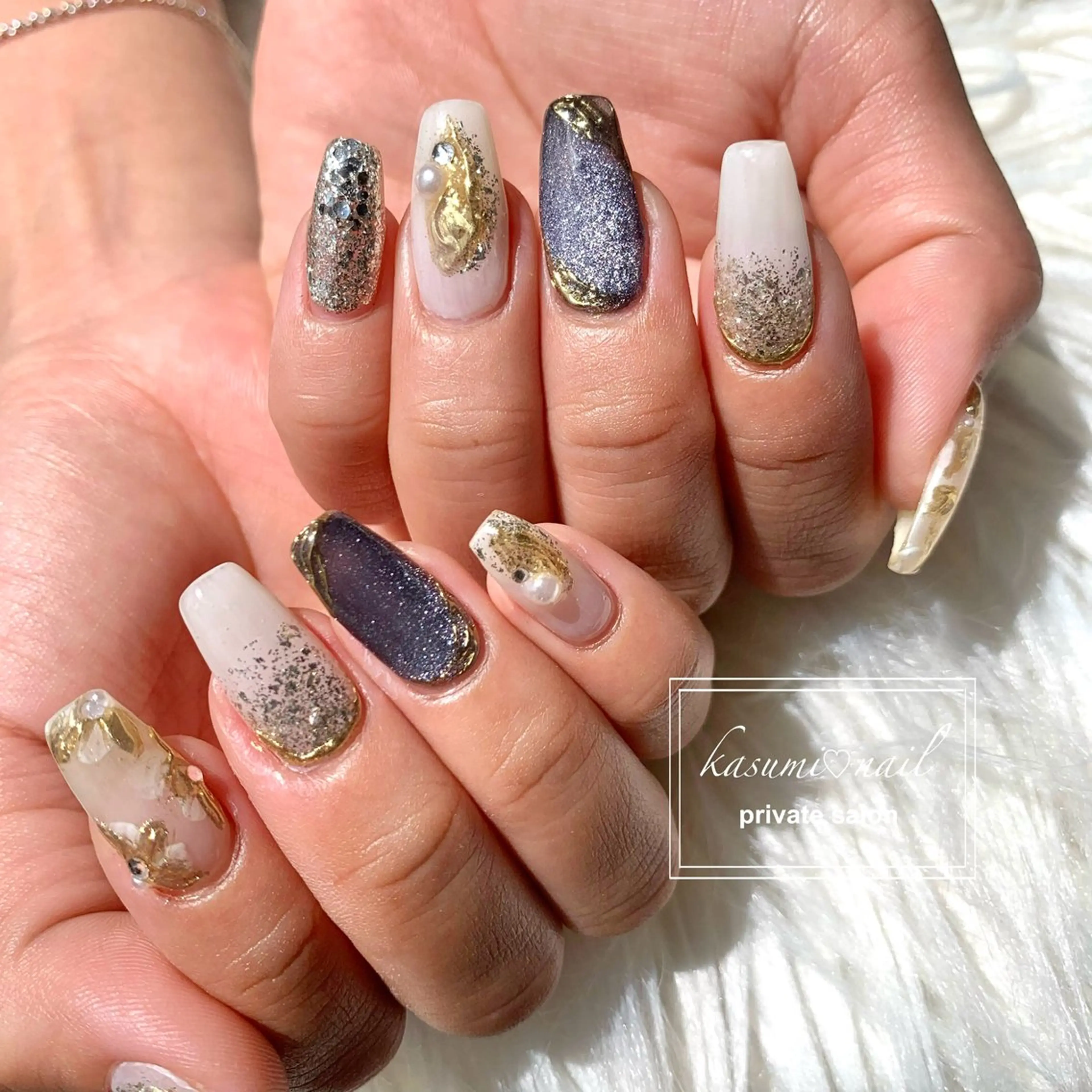 ネイル 大理石ネイル(マーブル) ニュアンスネイル KASUMI♡ Nailのネイルデザイン