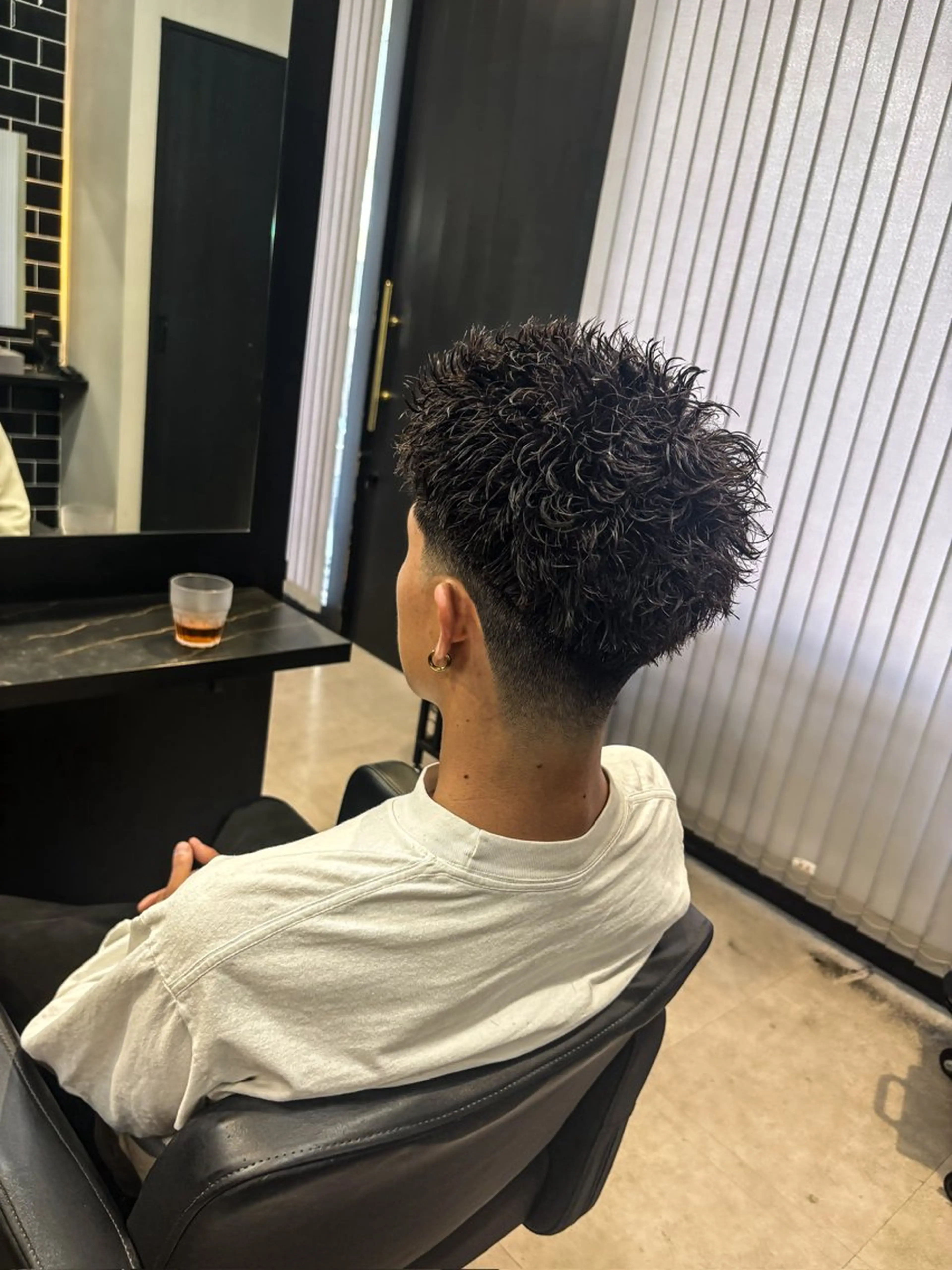 ショート パーマ ヘアアレンジ メンズ フェードカット カット パーマ ヘアセット men'slapis YUTOのヘアスタイル