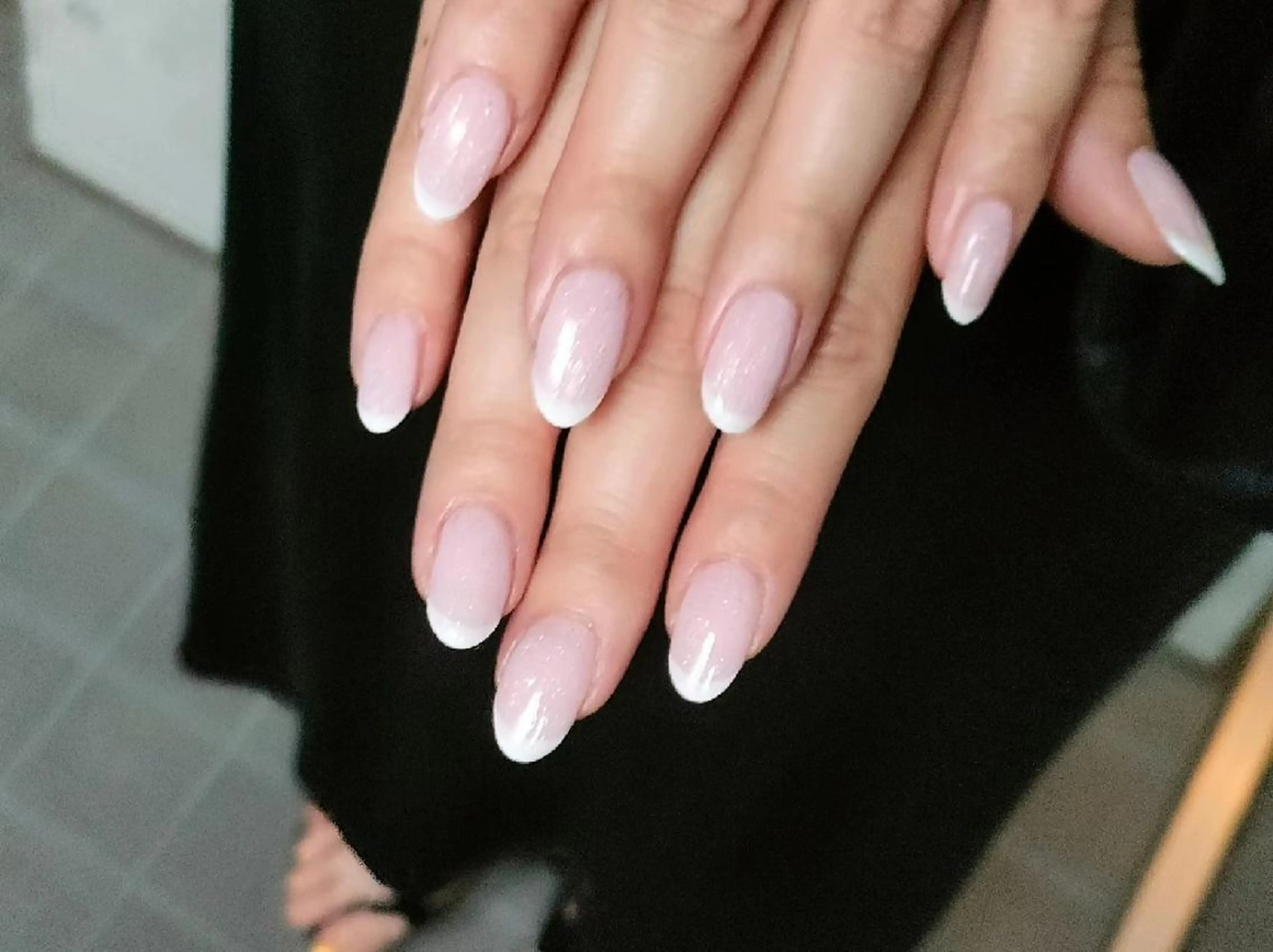 ネイル フラッシュネイル フレンチネイル ラメ(グリッター) ピンク oir. nailsalonのネイルデザイン