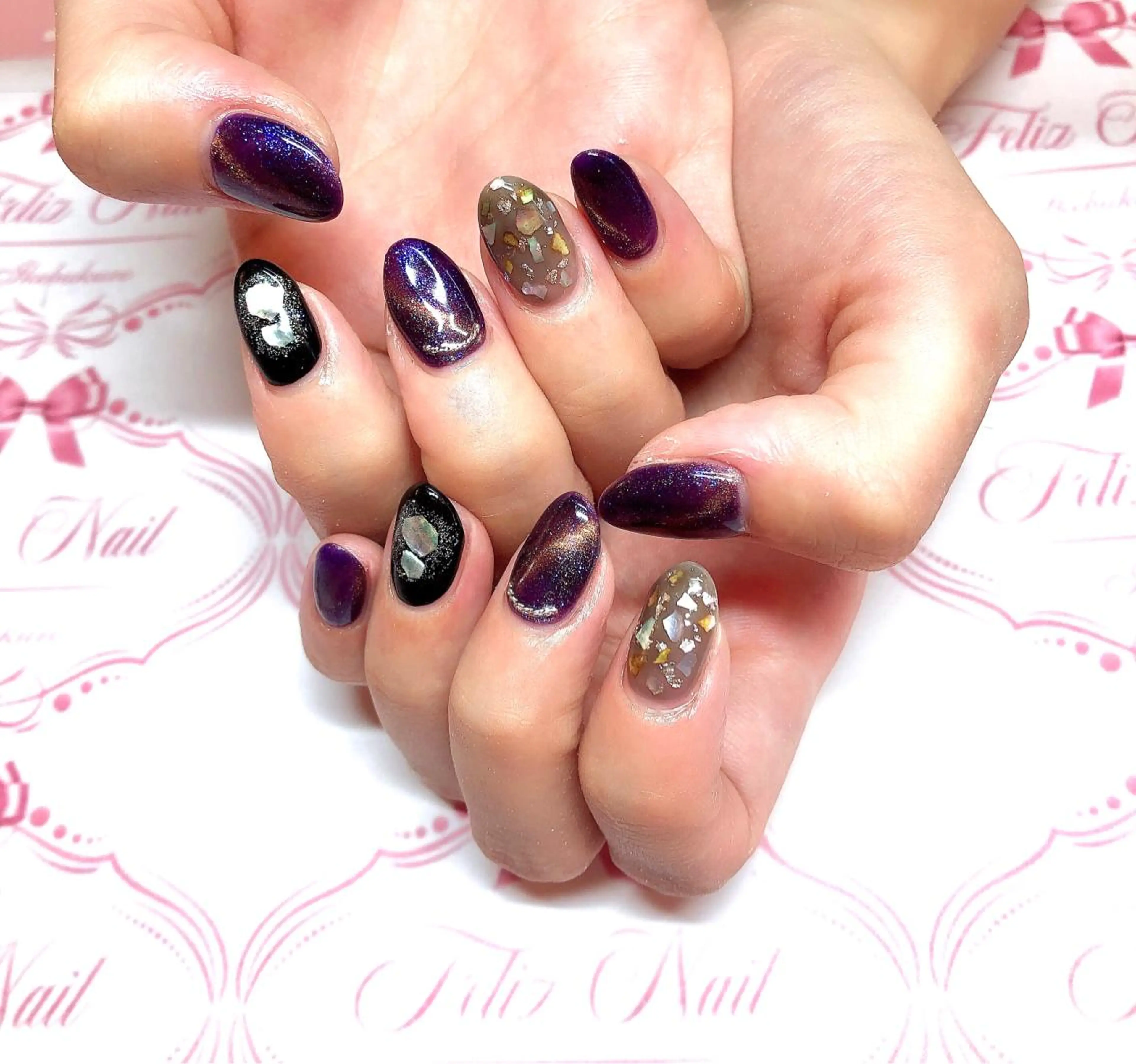 ネイル ジェルネイル マグネットネイル パラジェル ハンドネイル ユキカ （ネイリスト）のネイルデザイン