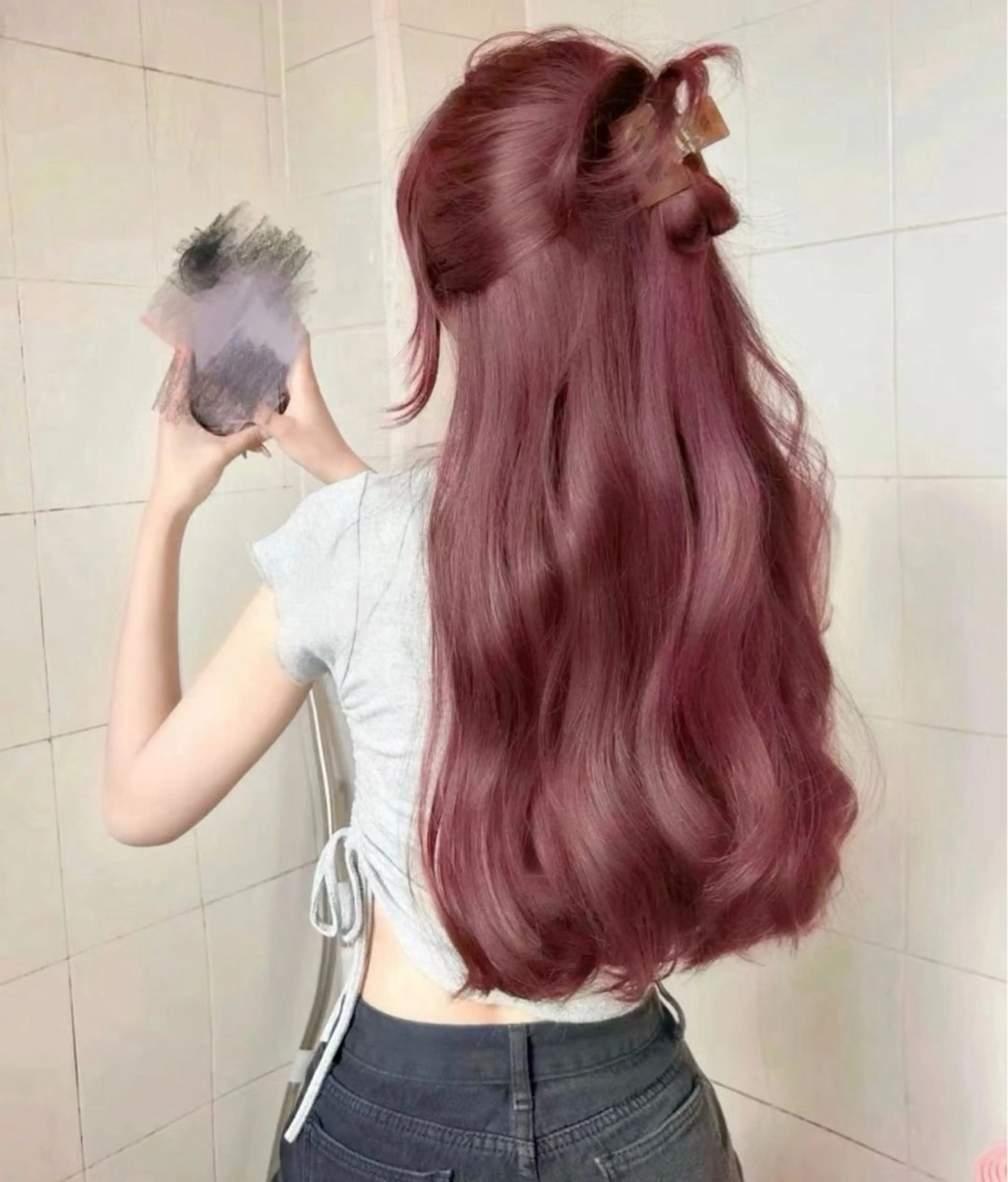 ロング ヘアカラー トリートメント ヘアセット NANA💓韓国ヘア /レイヤー/暖色💓のヘアスタイル