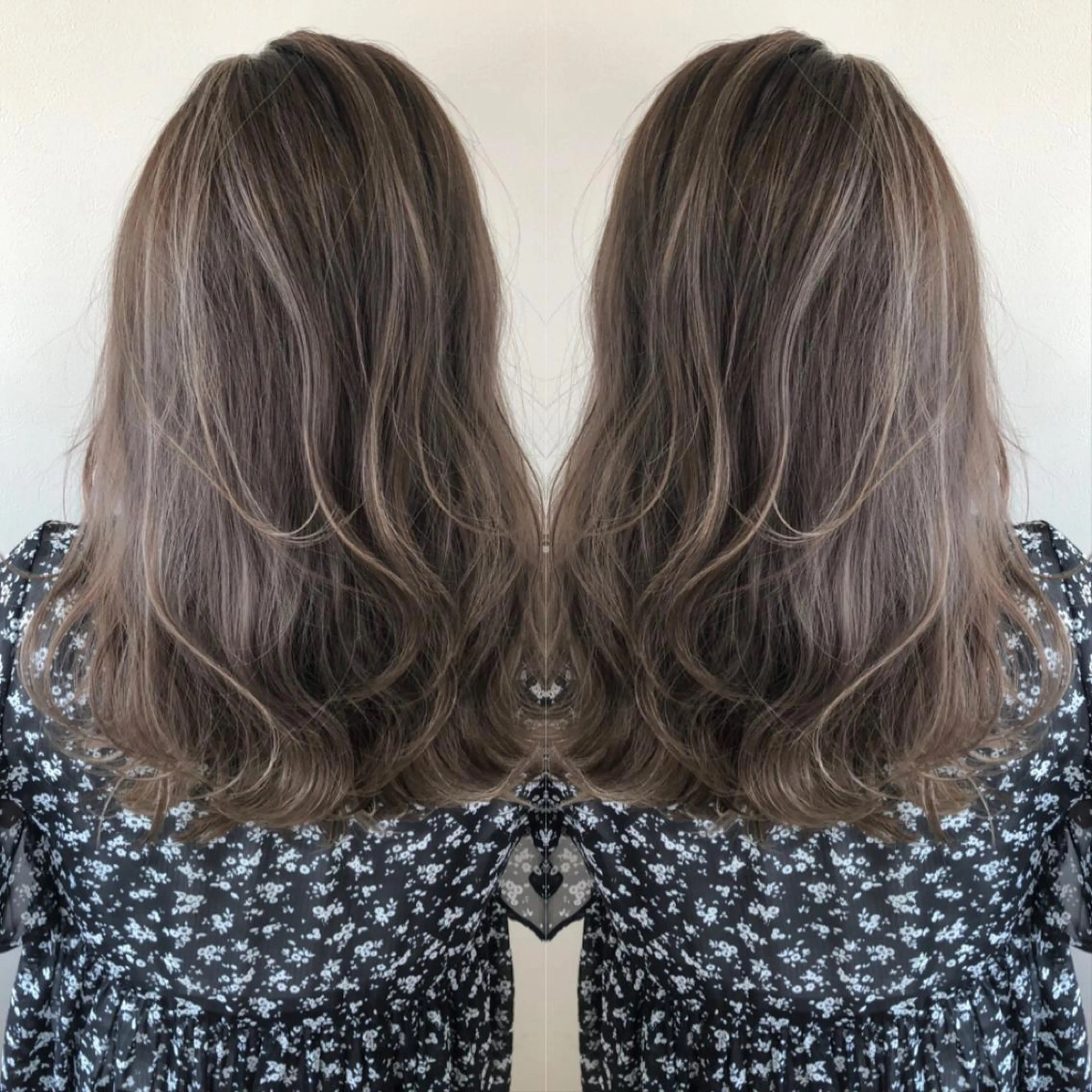 ミディアム カラー カット ヘアカラー トリートメント 大橋 輝久のヘアスタイル