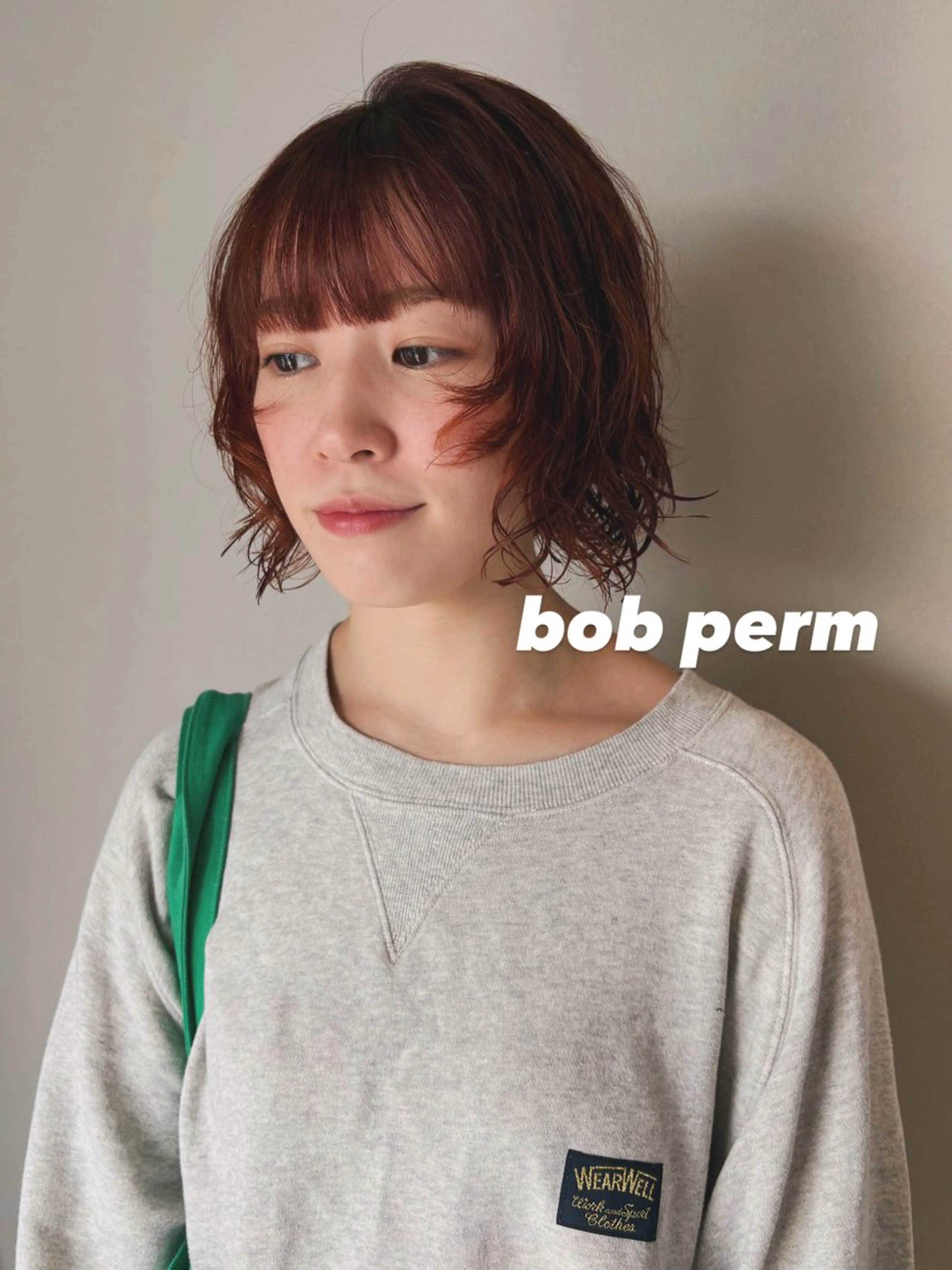 ミディアム パーマ ミディアムパーマ ボブ くせ毛 カット パーマ Sourire西大分 ☘️いけだ　あおいのヘアスタイル