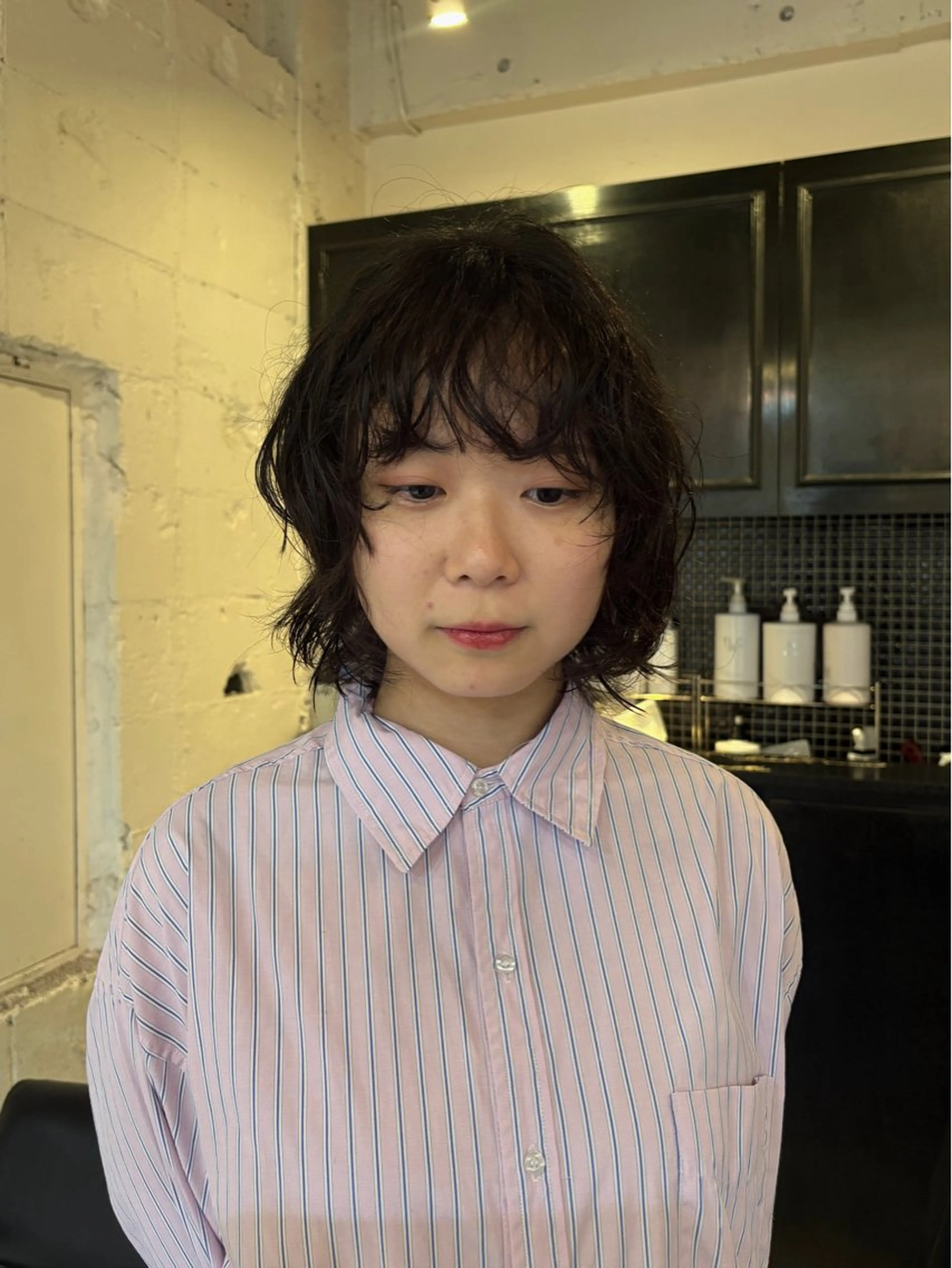 ミディアム カット パーマ トリートメント レディースカット🎀 NANAHAのヘアスタイル