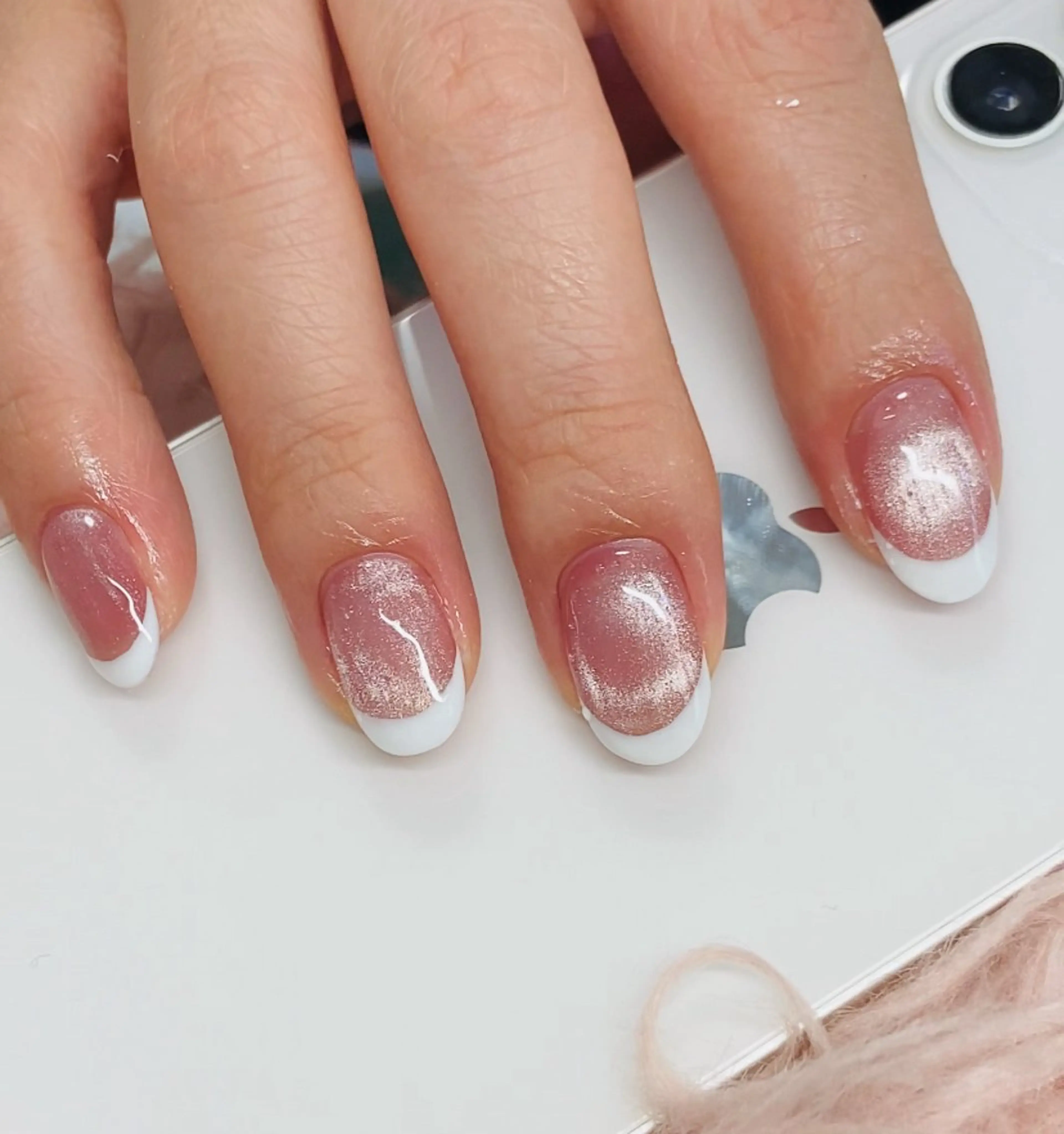 ネイル フレンチネイル マグネットネイル マグネットフレンチ HandSnail 座間自宅ネイルサロンのネイルデザイン