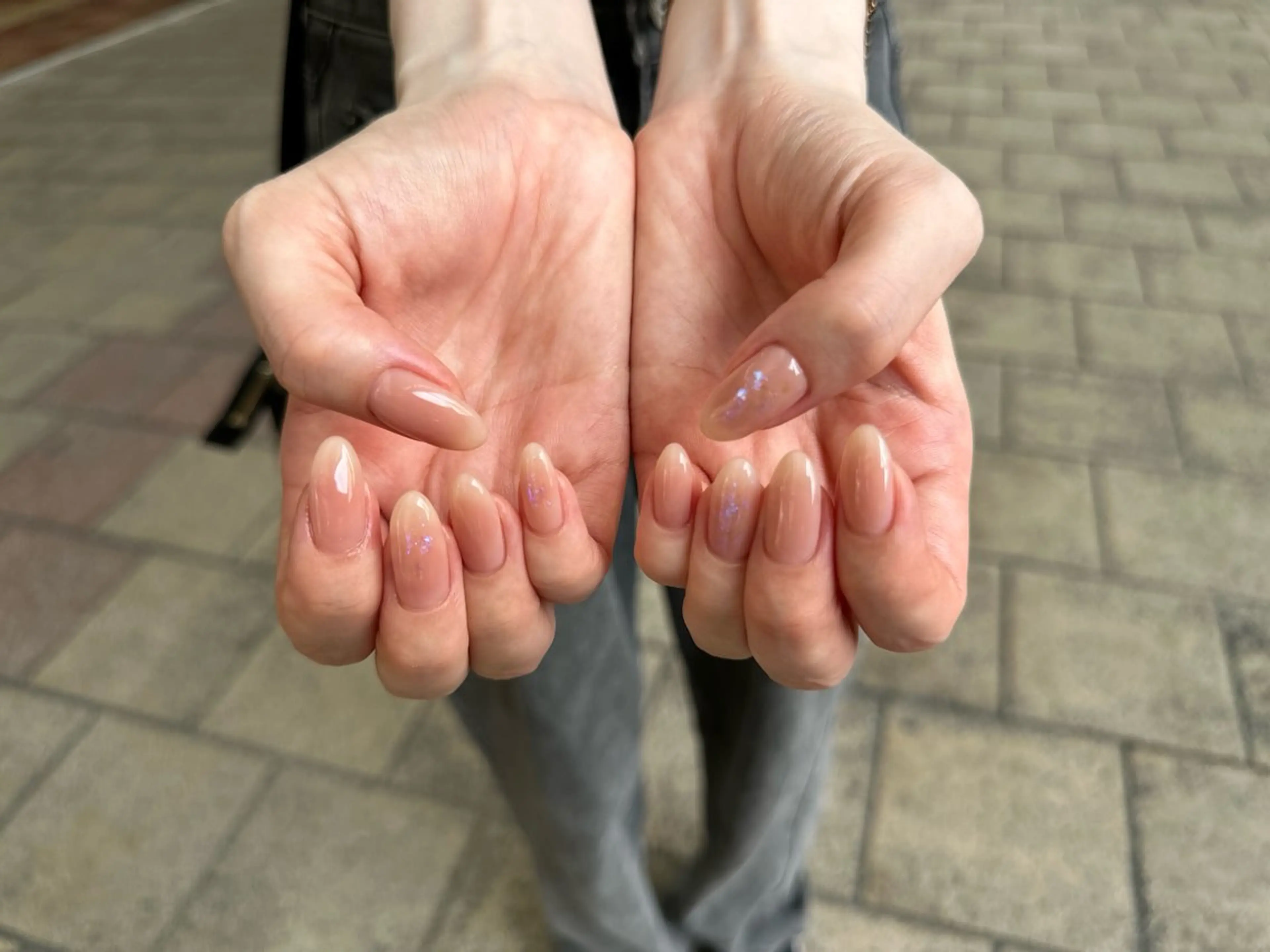 ネイル チークネイル グラデーション ワンカラーネイル ハンドネイル nailsalon ∞ ﾐｶﾅﾙ ∞のネイルデザイン