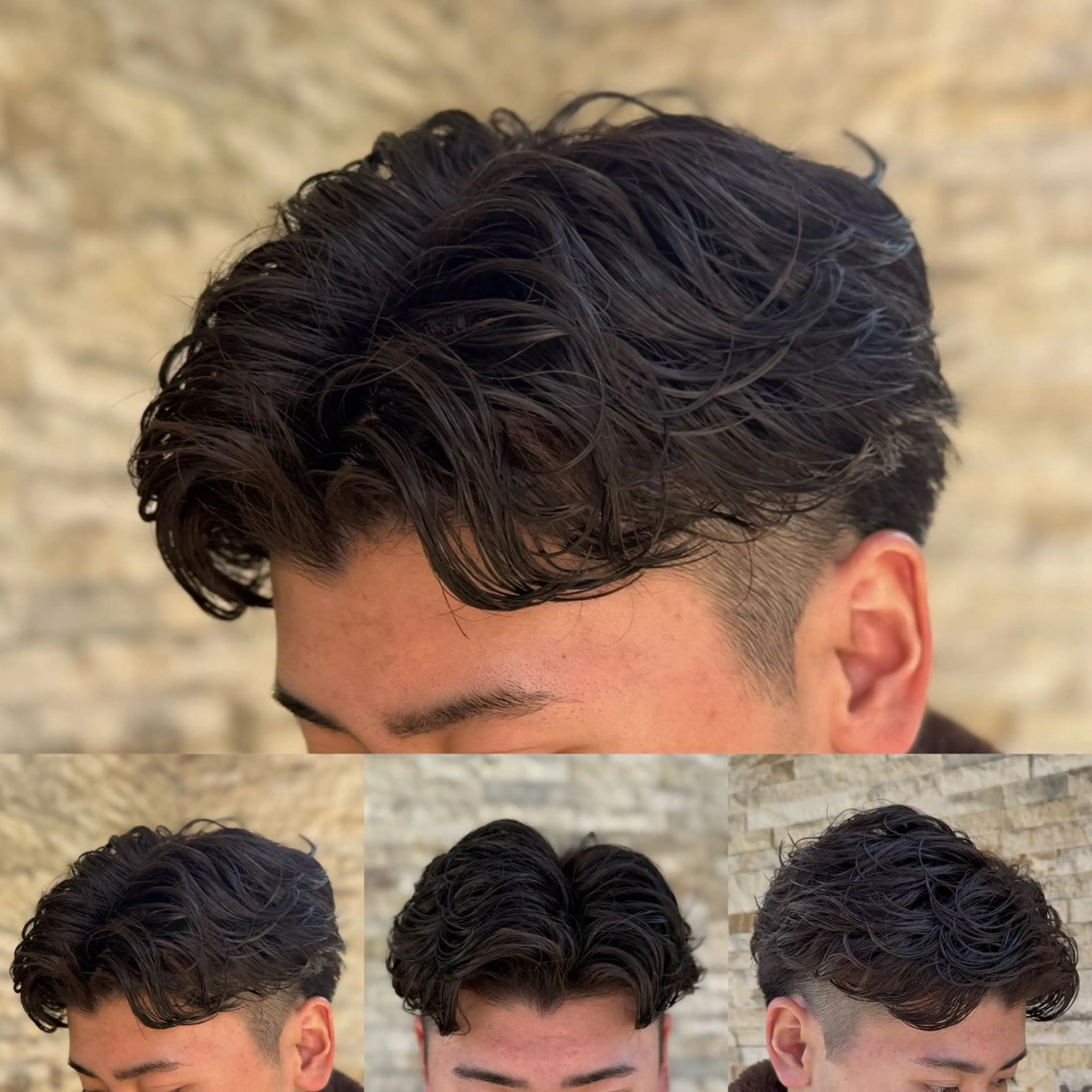 ミディアム 北川 竜也のヘアスタイル