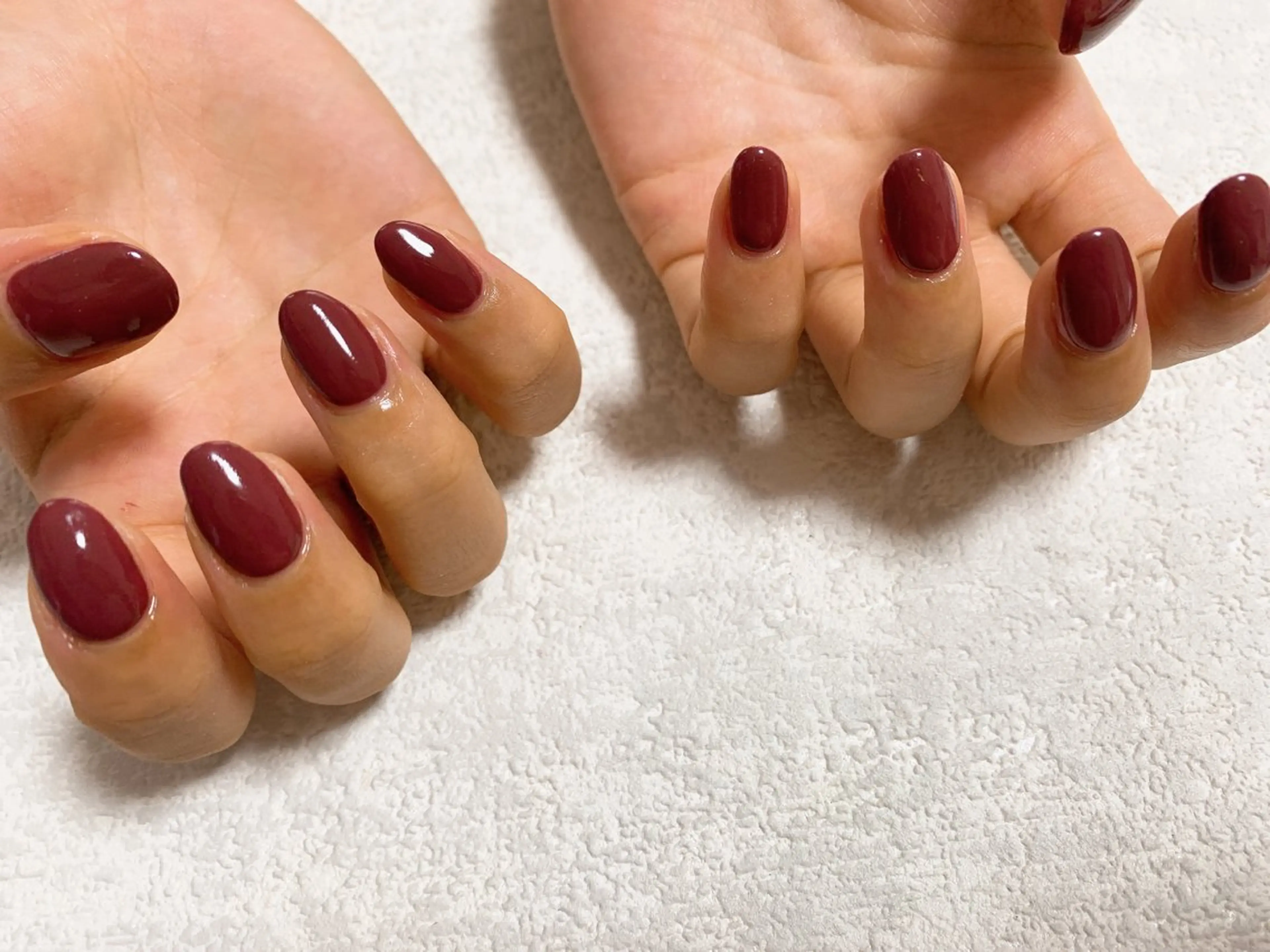 ネイル ボルドー ジェルネイル 韓国ネイル メンズネイル ワンカラーネイル kiki nail たまプラーザのネイルデザイン