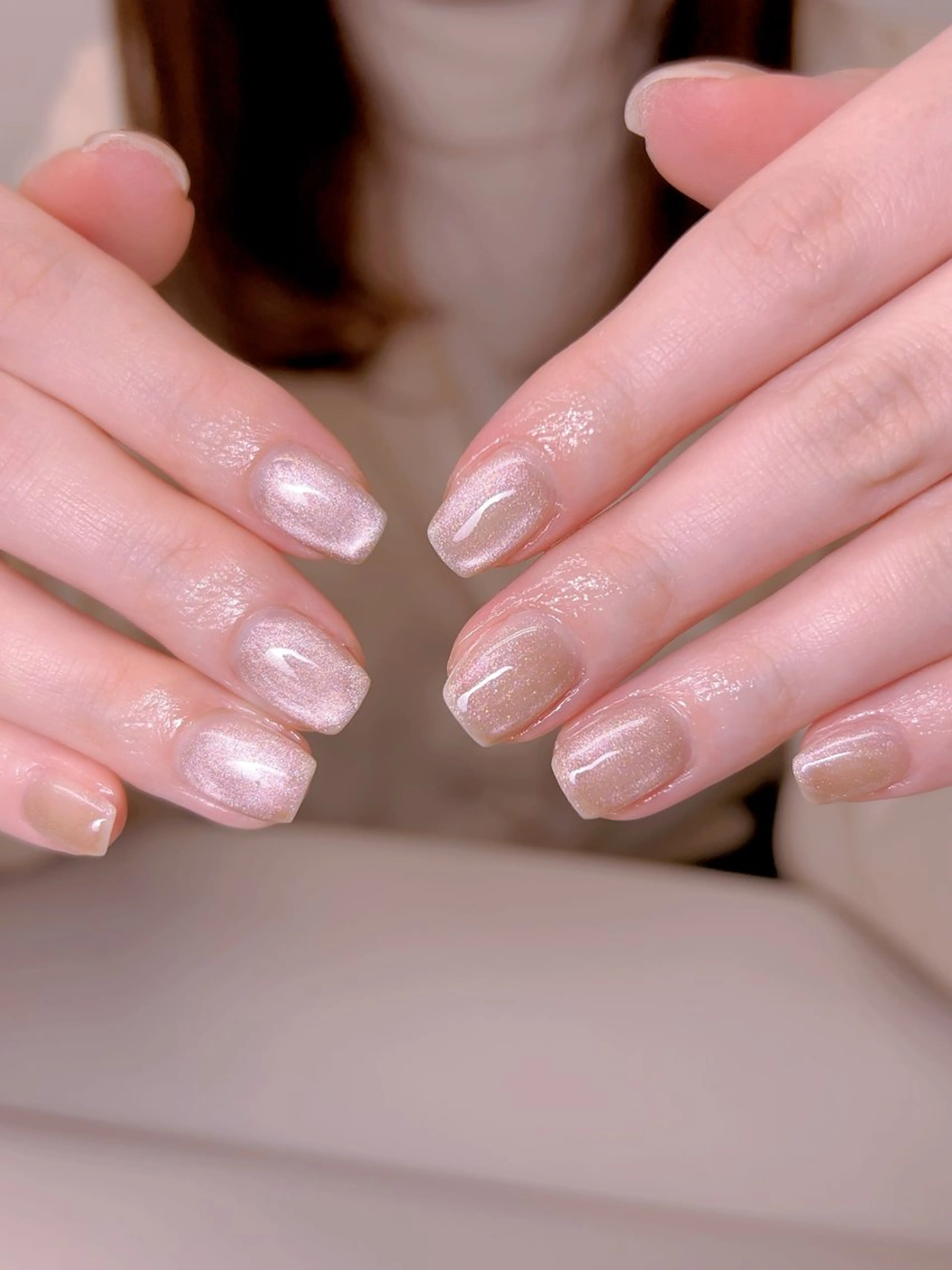 ネイル フレンチネイル ジェルネイル グラデーション 韓国ネイル マグネットネイル ハンドネイル 【長さ出し】 IRIS NAILのネイルデザイン