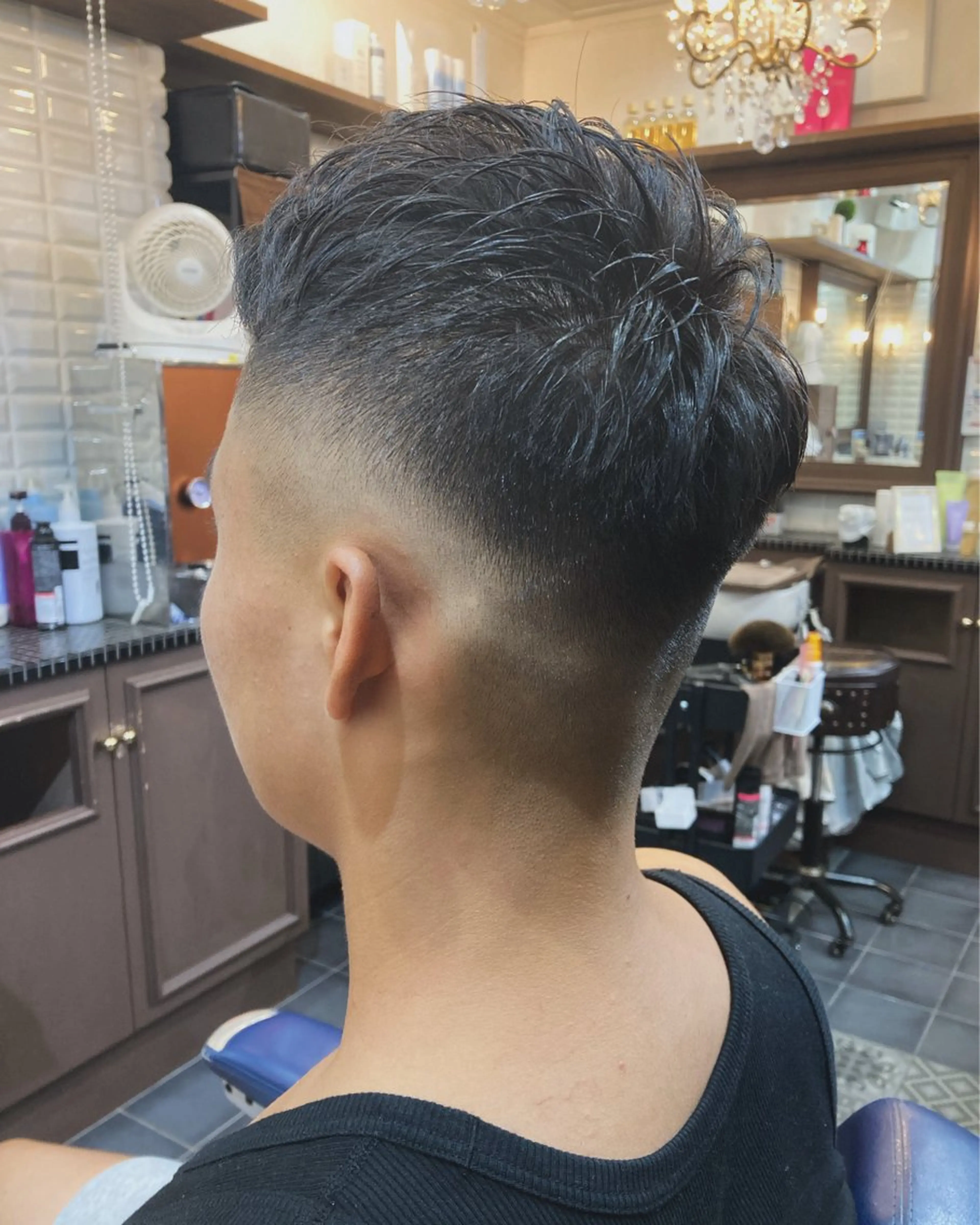 ショート メンズ フェードカット スキンフェード ルピナス中田店長 山口大地のヘアスタイル