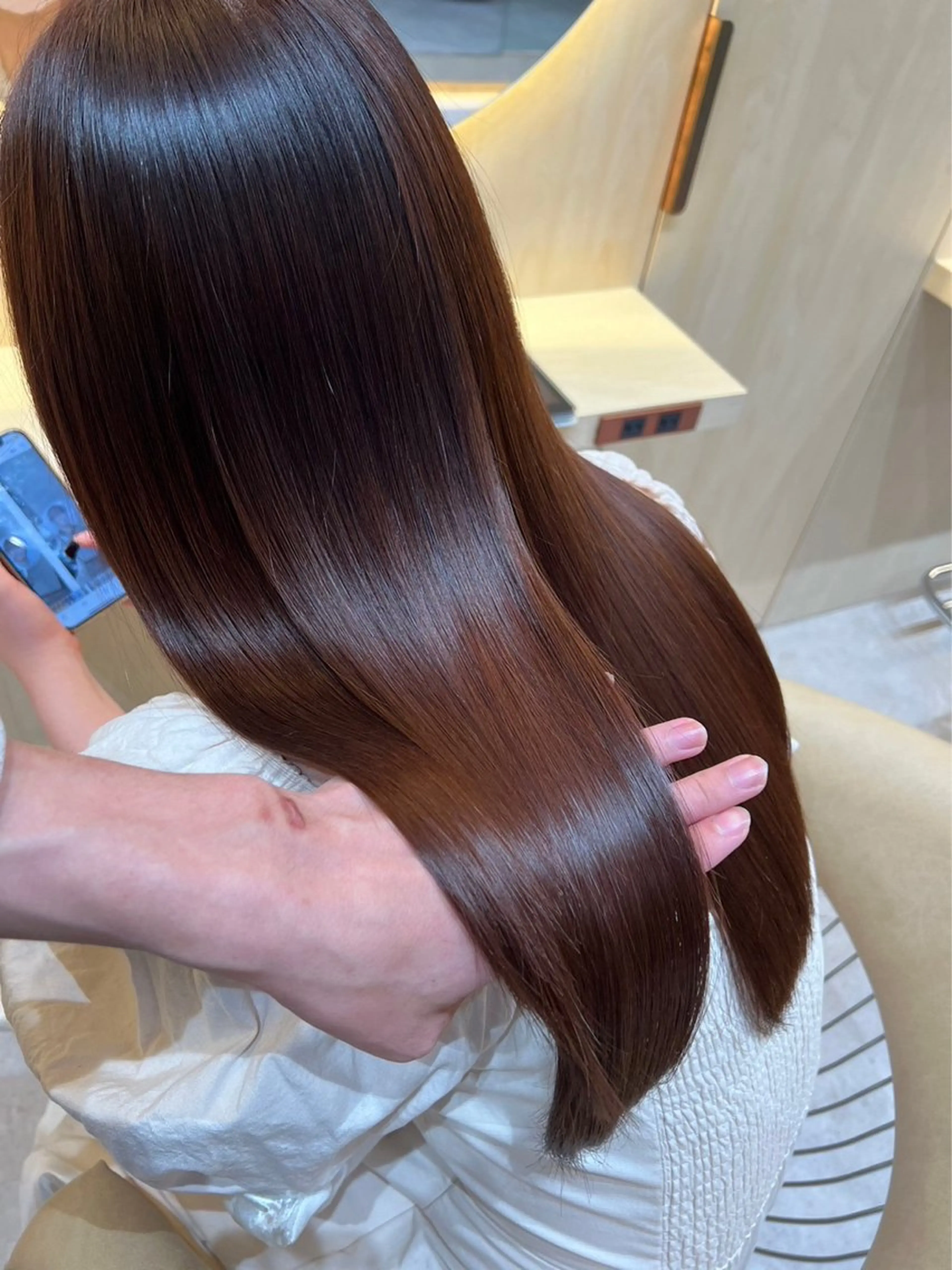 ロング カット ヘアカラー トリートメント ❤️ブリーチなし💚 ダブルカラー平野実花のヘアスタイル