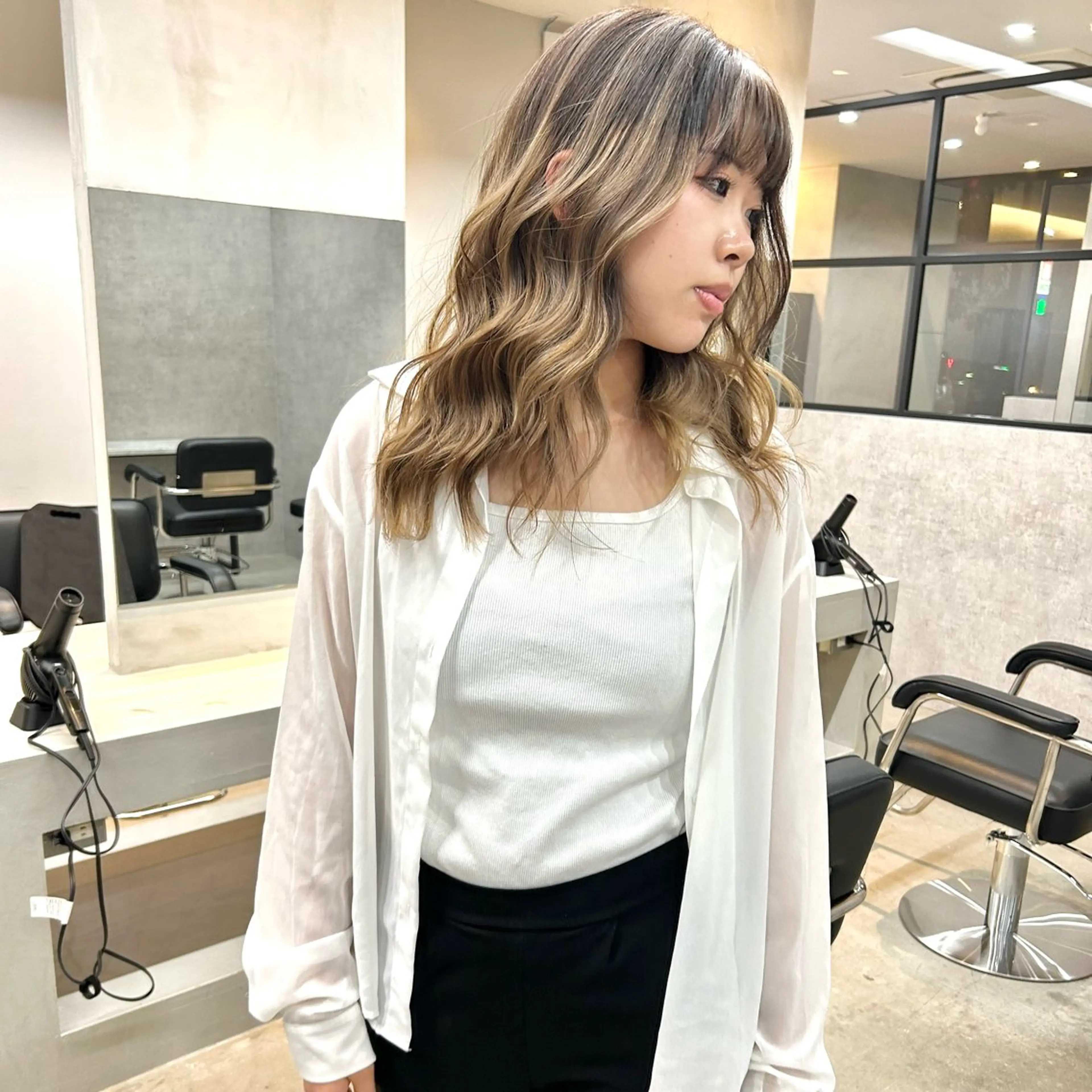 ミディアム カラー ヘアカラー 一ノ瀬 暁のヘアスタイル