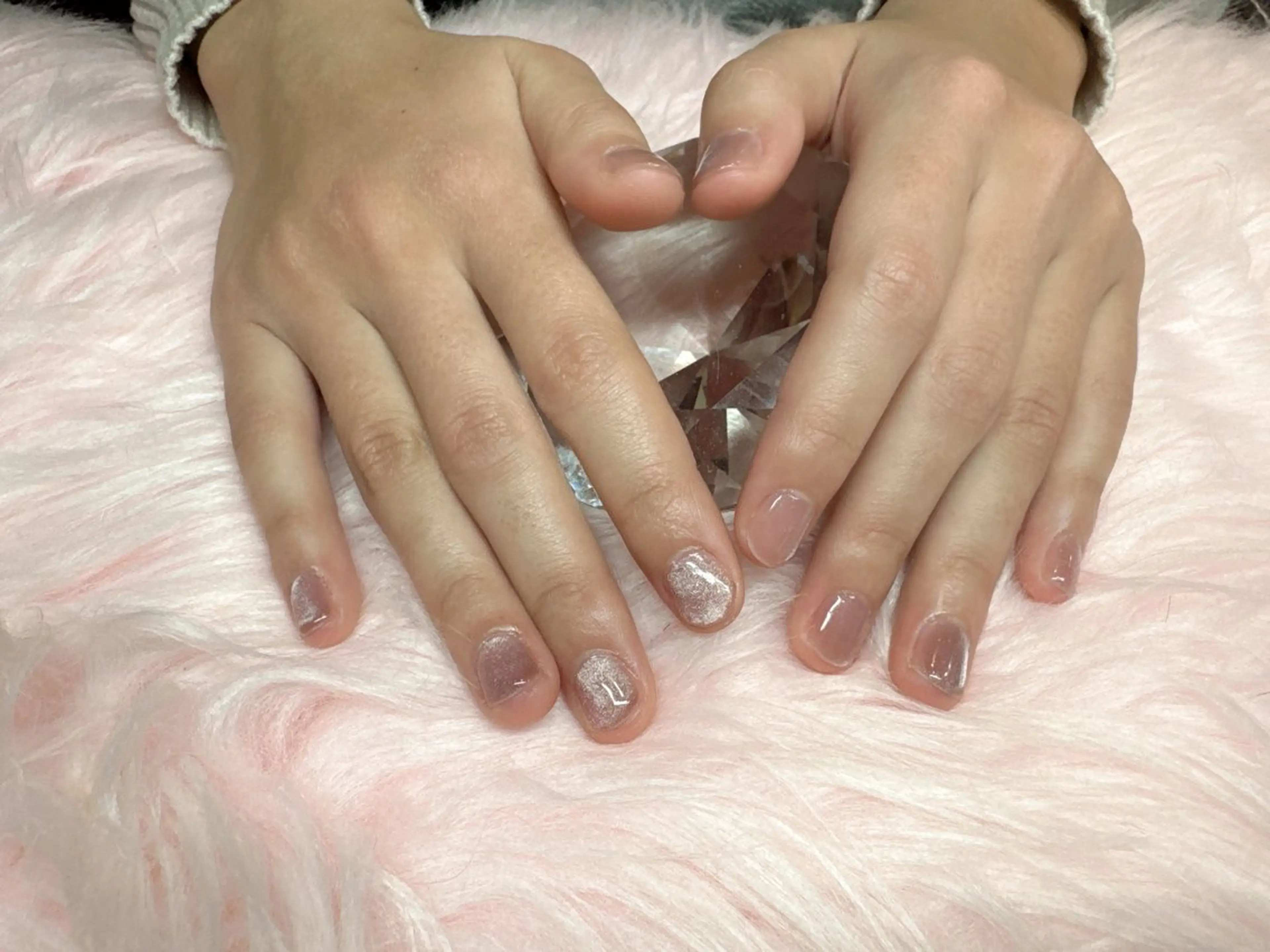 ネイル ピンク ピンクベージュ ハンドネイル ハンドケア クーペアセック あやののネイルデザイン