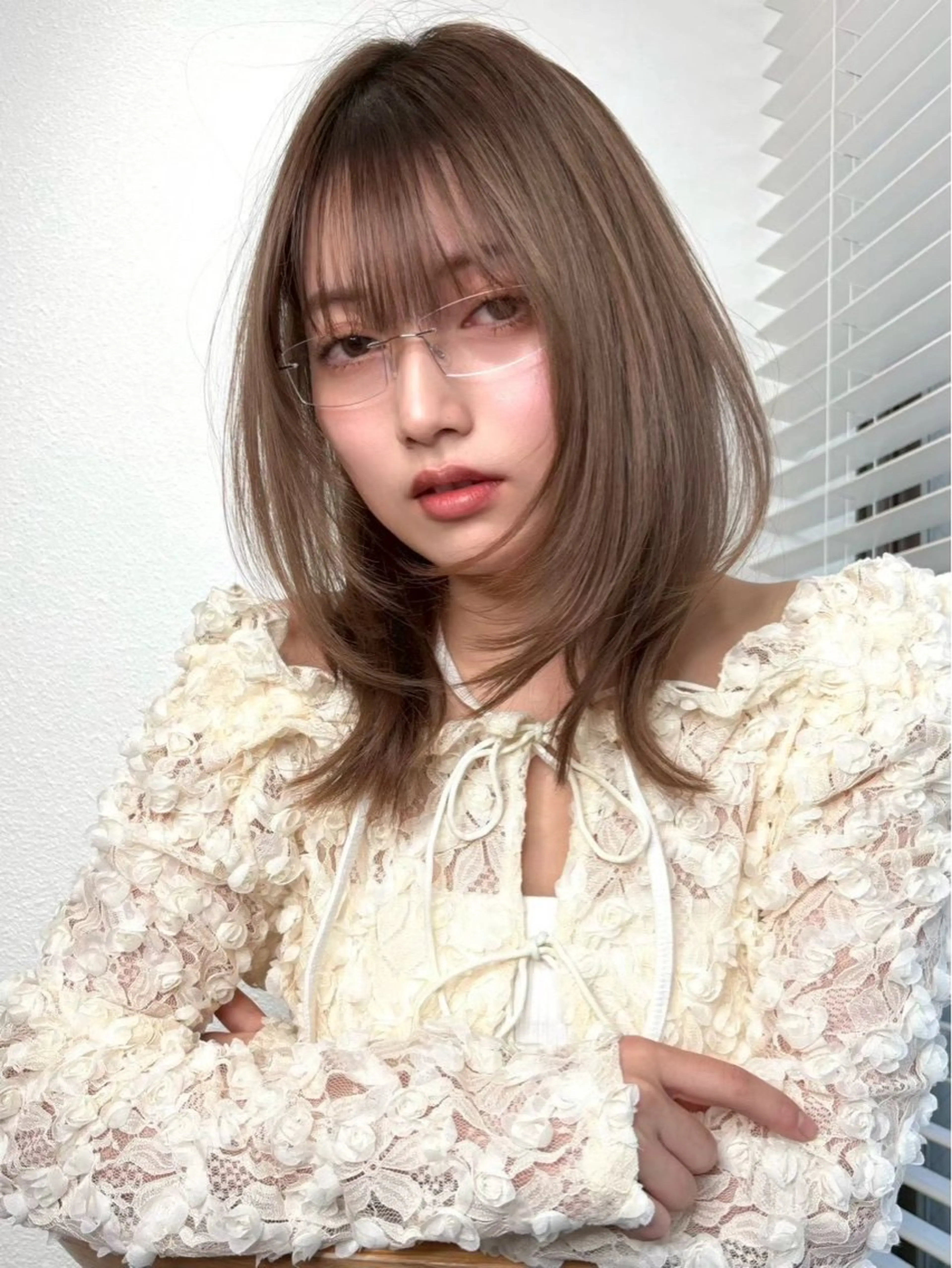 カラー ヘアカラー 透明感カラー🌱‬‪ 結衣のヘアスタイル