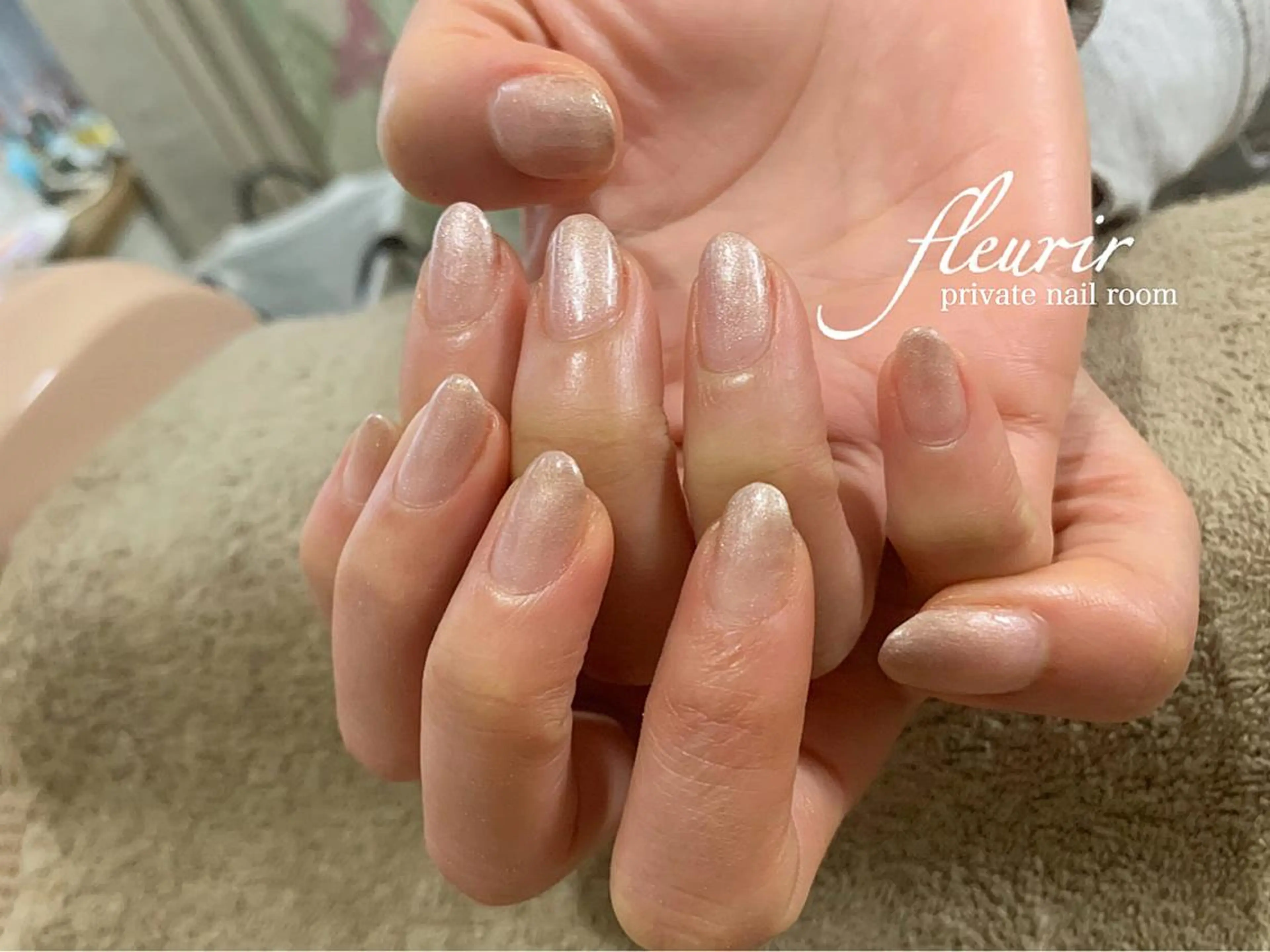 ネイル グラデーション ピンク フルリール 【プライベートサロンのネイルデザイン