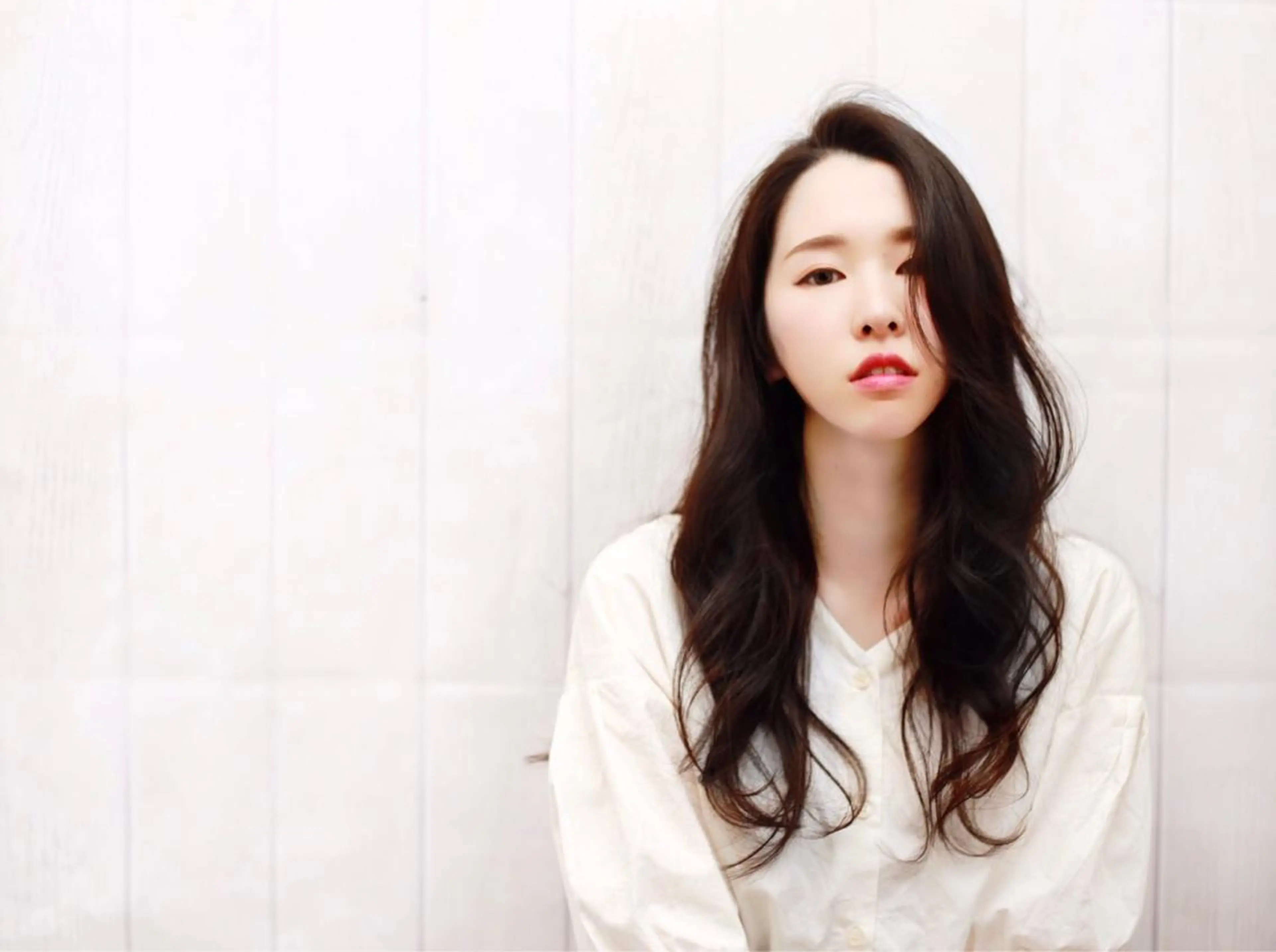 ロング カラー パーマ ぱつっとボブ/ 小野あかねのヘアスタイル