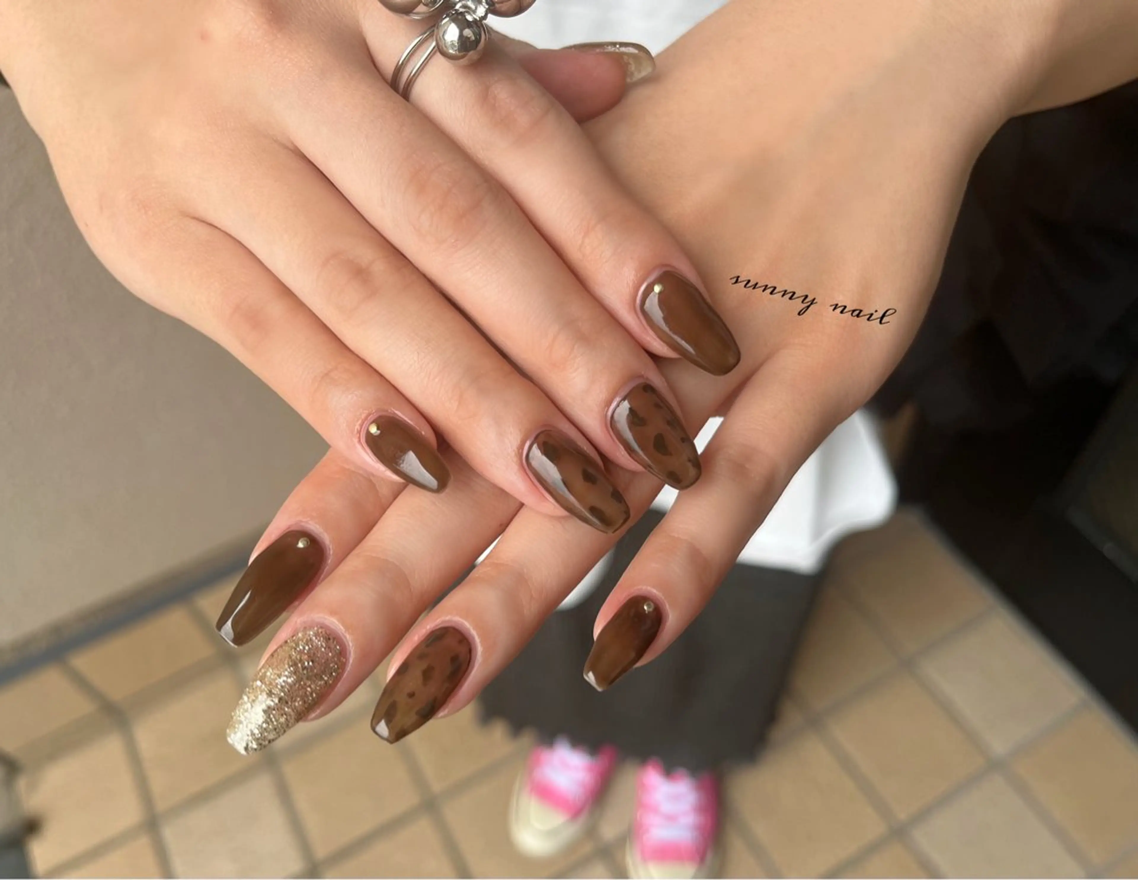 ネイル アニマル柄 ブラウン sunny nailのネイルデザイン