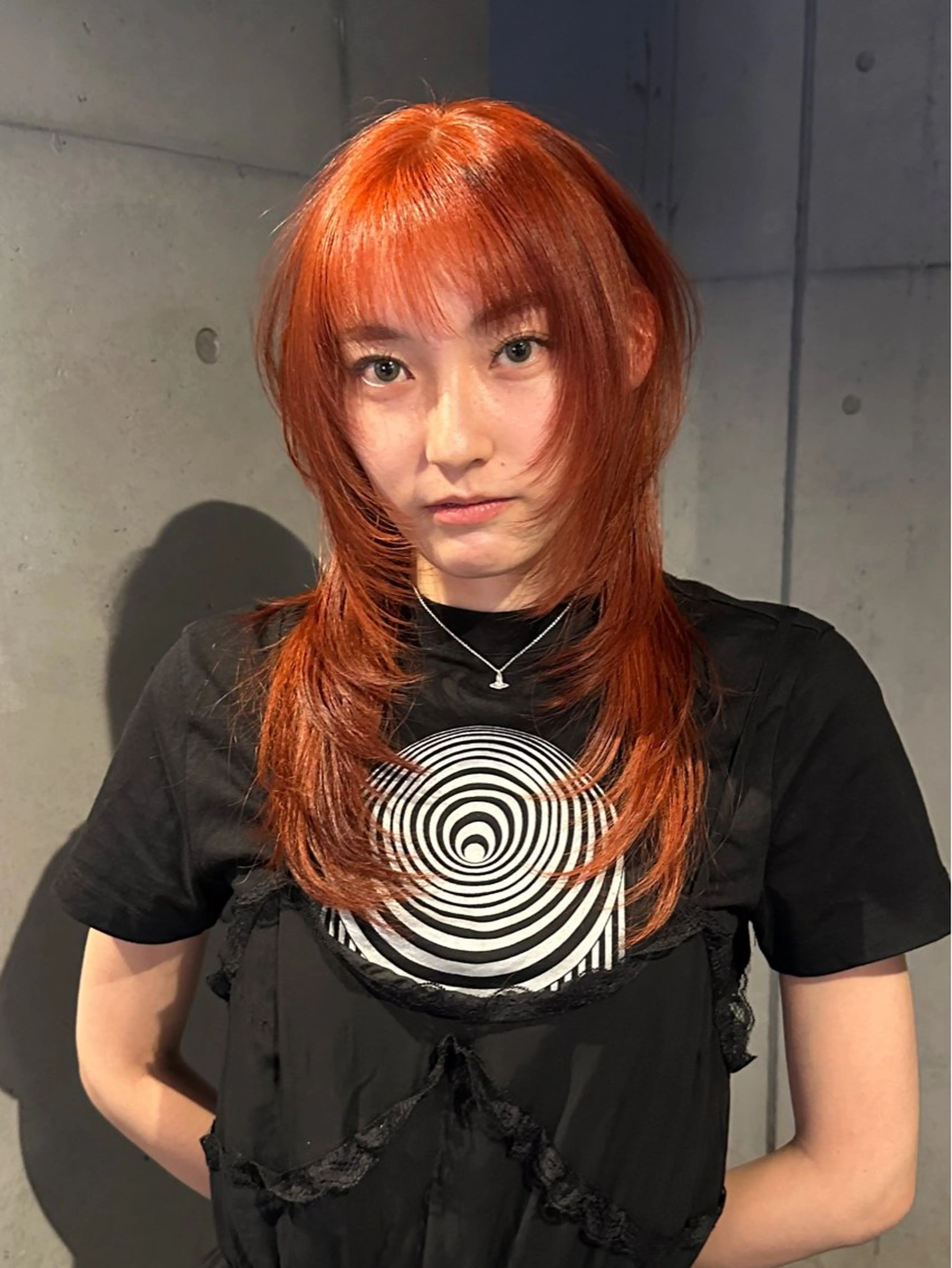 ロング カラー 顔まわりレイヤー ハッシュカット レイヤーカット ウルフカット カット ヘアカラー 似合わせウルフ/ レイヤー/山本祐輔のヘアスタイル