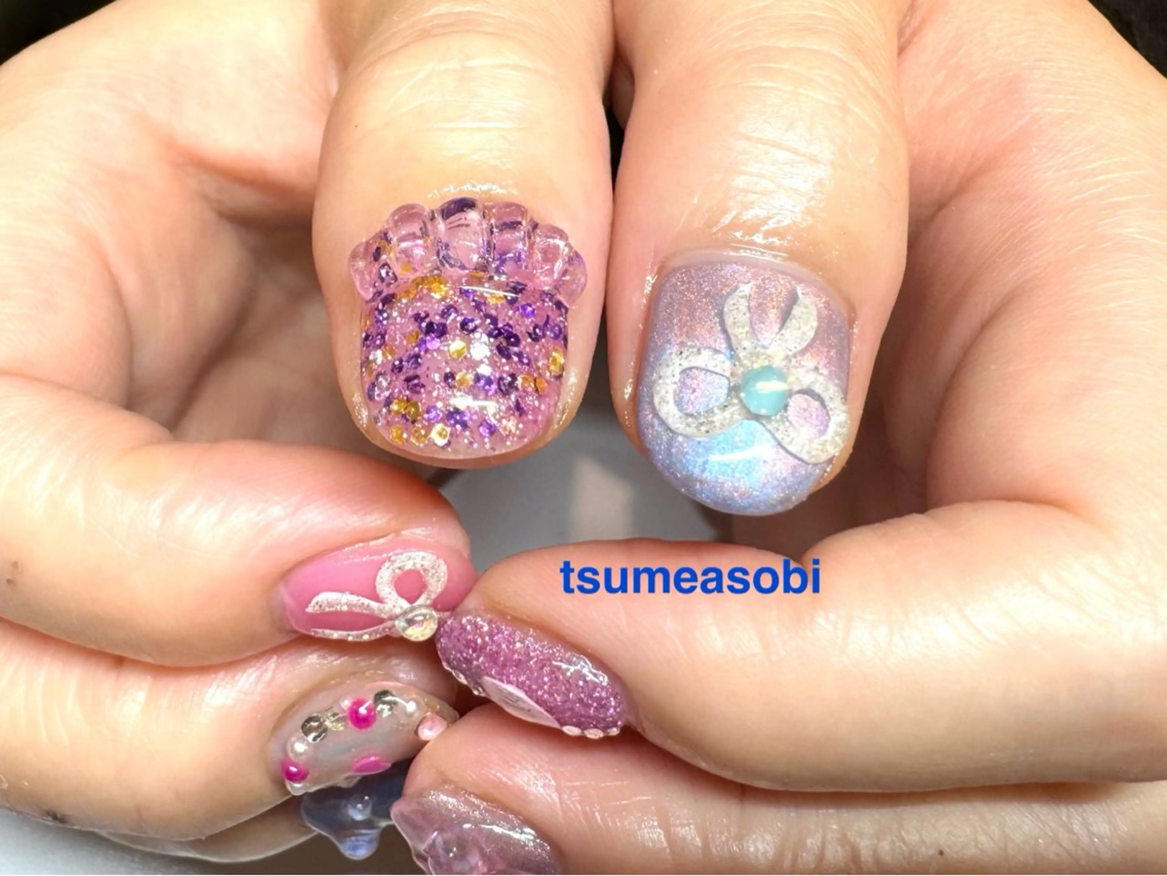 ネイル ぷっくりネイル ハンドネイル tsumeasobi 🪬macoのネイルデザイン