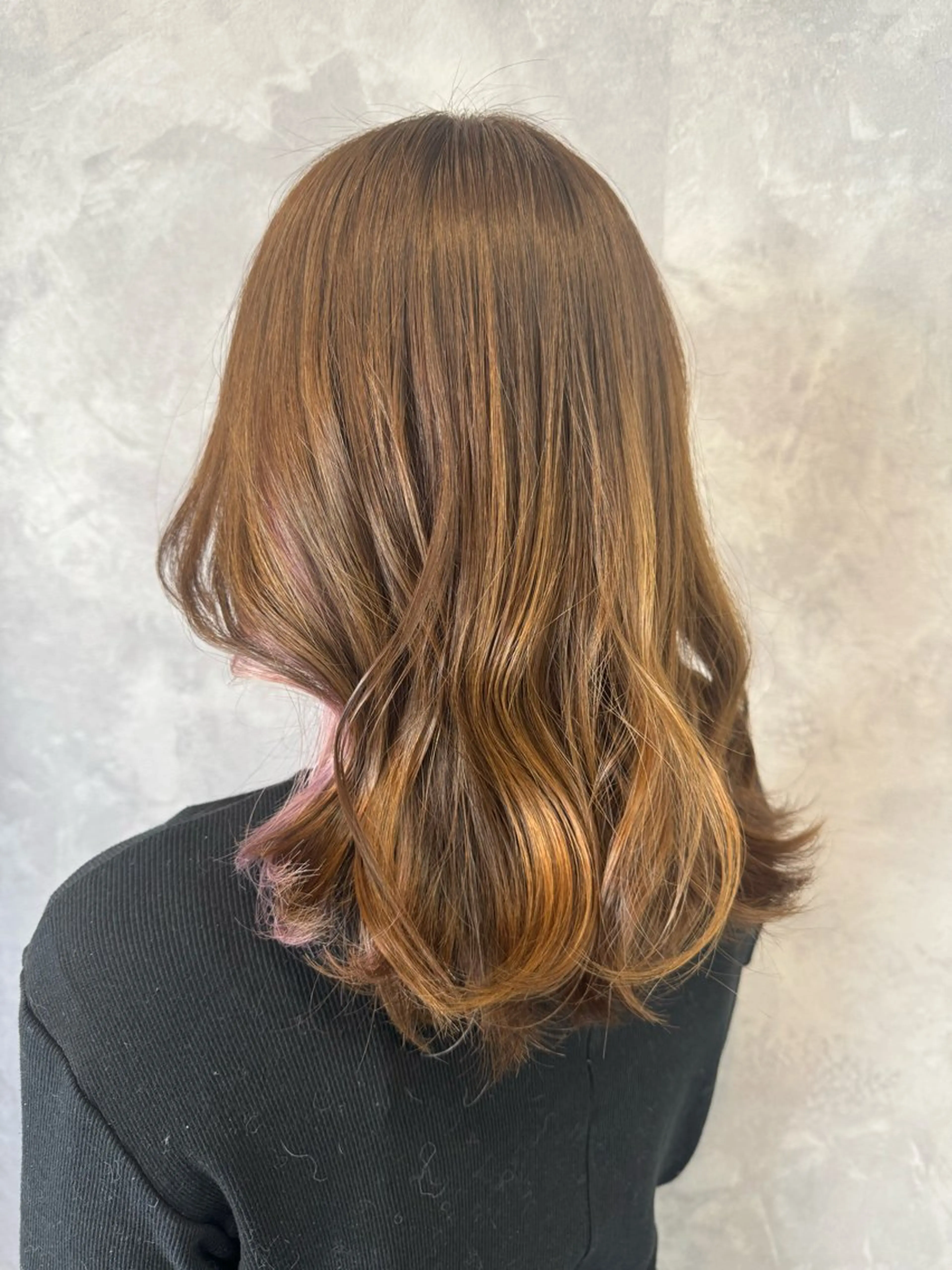セミロング カラー カット ヘアカラー トリートメント ヒヨシ ルナのヘアスタイル