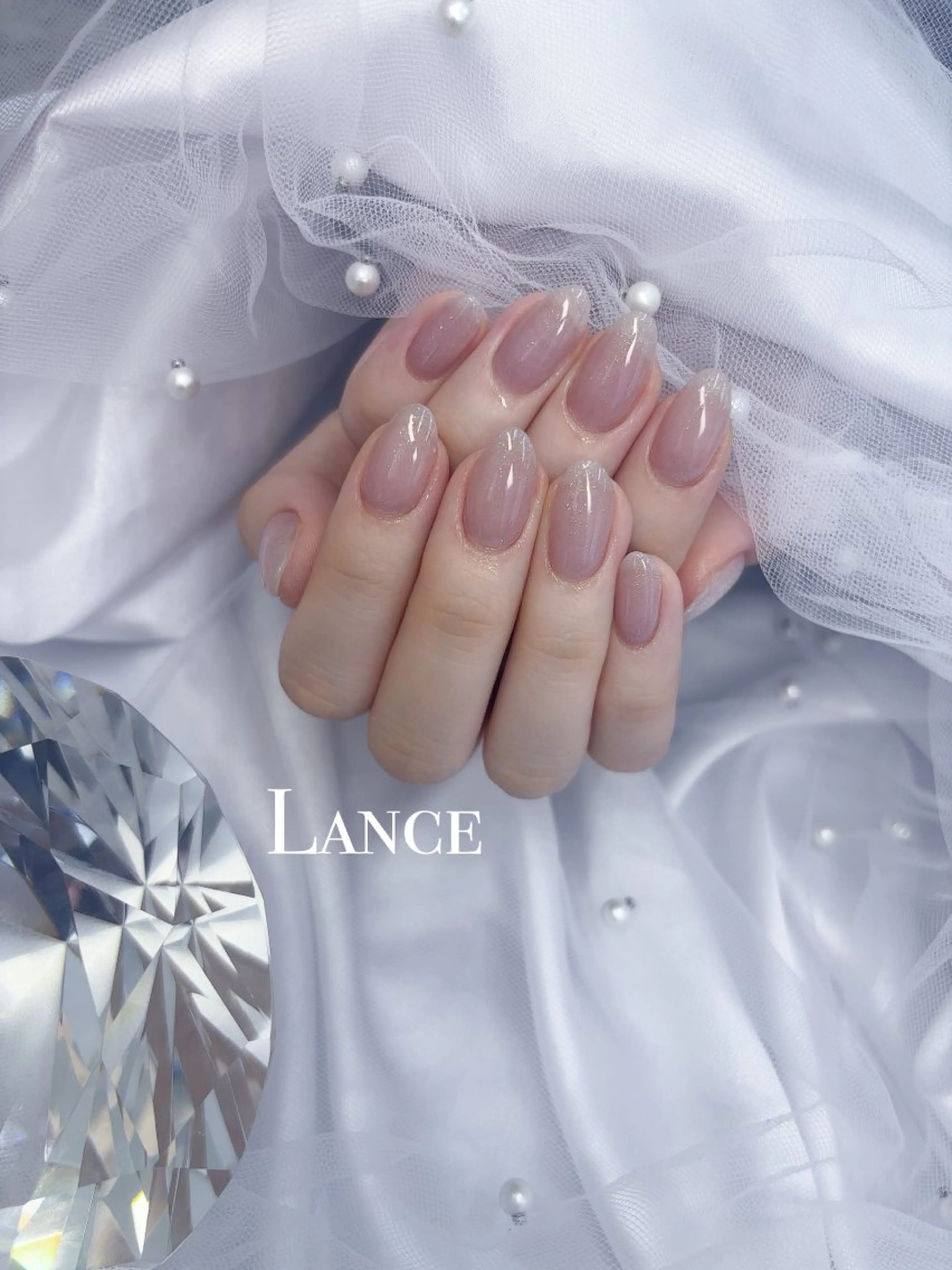 ネイル キラキラネイル 韓国ネイル 春ネイル ワンホンネイル ハンドネイル Lance nailのネイルデザイン