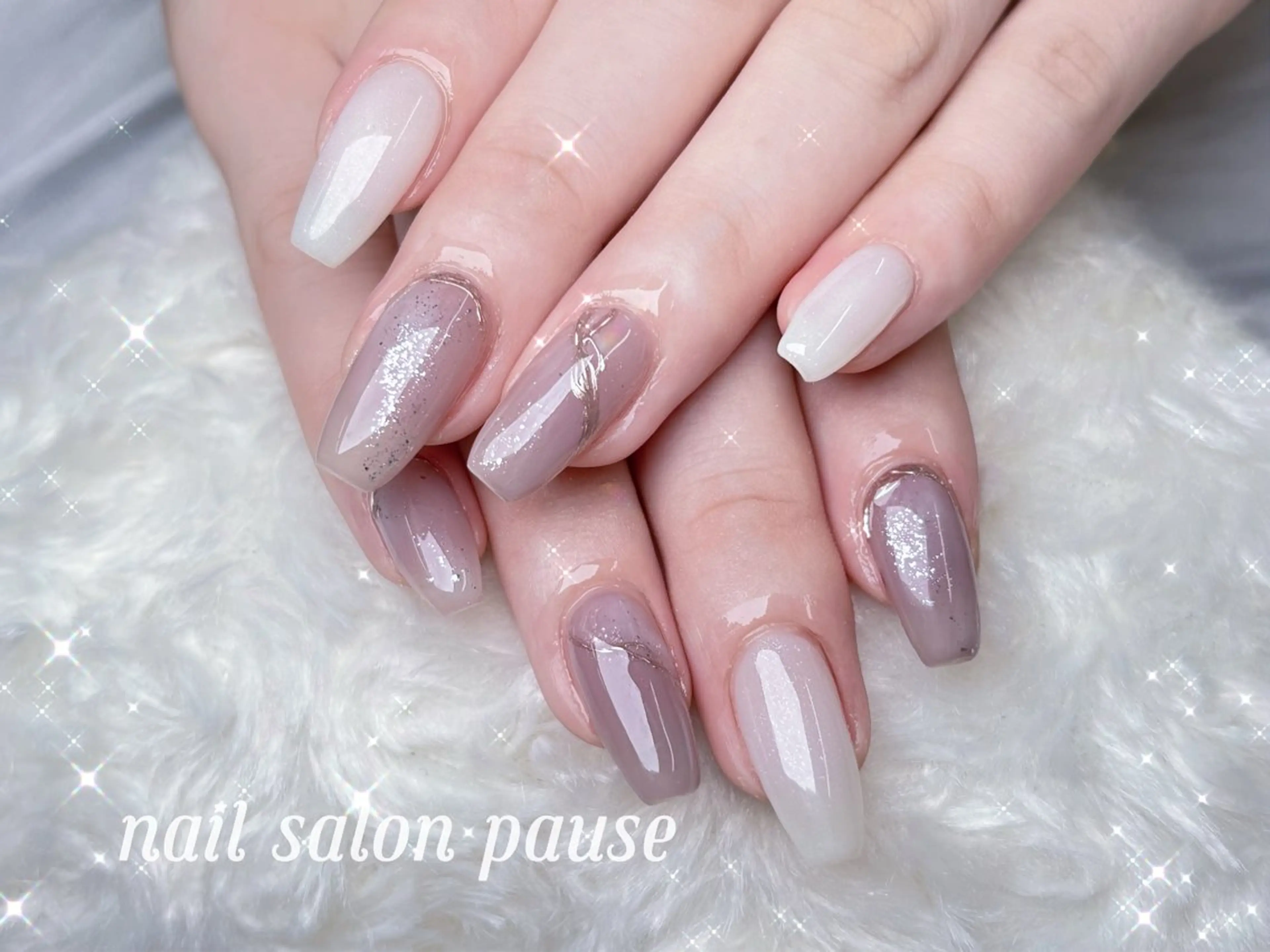 ネイル ラメ(グリッター) ミラーネイル ハンドネイル ハンドケア nail salon pause✨のネイルデザイン