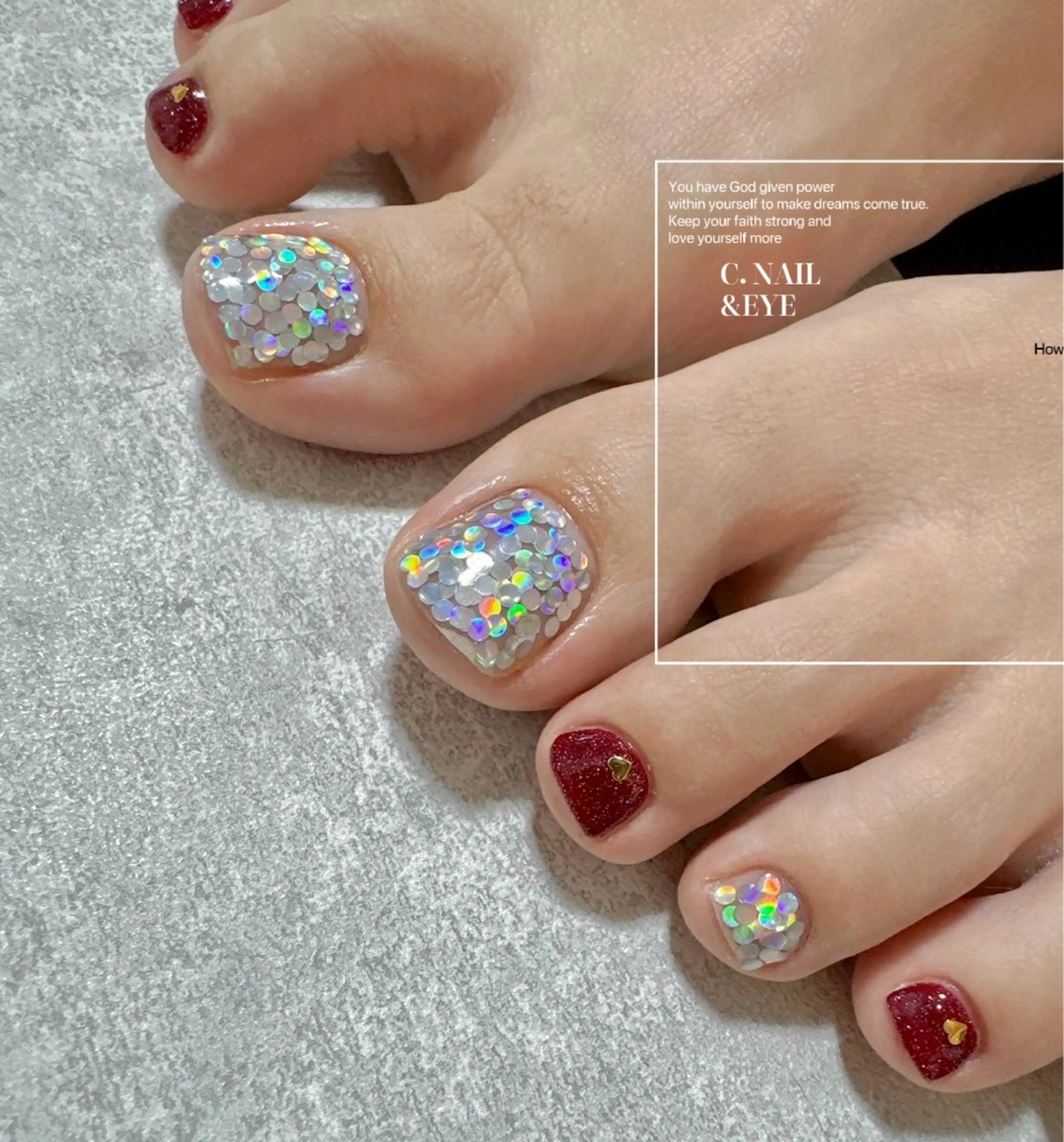 ネイル フットネイル フレンチネイル 氷ネイル・うるうるネイル マグネットネイル ミラーネイル フットネイル C.Nail &Eye筑紫駅のネイルデザイン