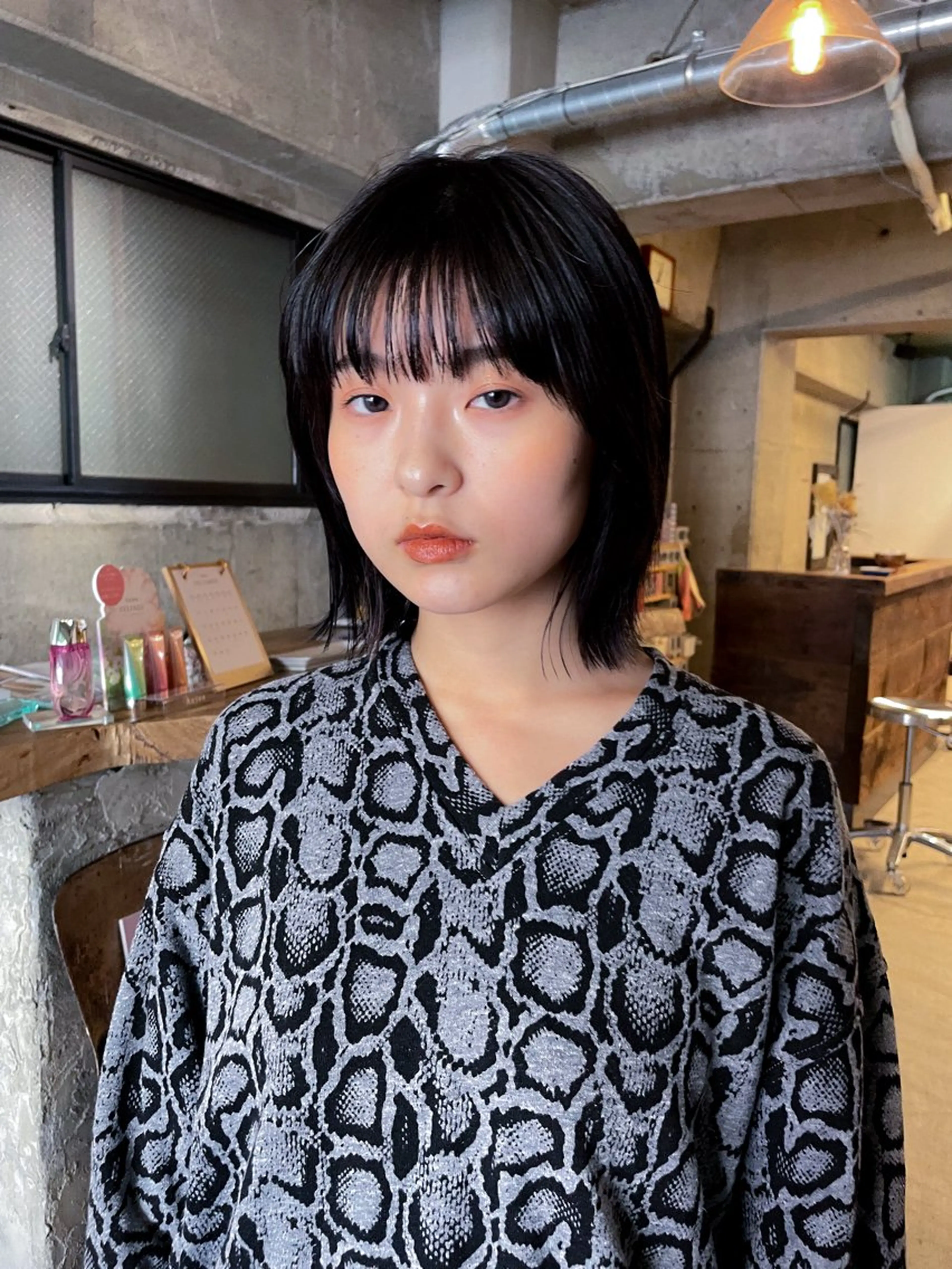 ショート カラー パーマ/レイヤー 岩山丈一郎のヘアスタイル