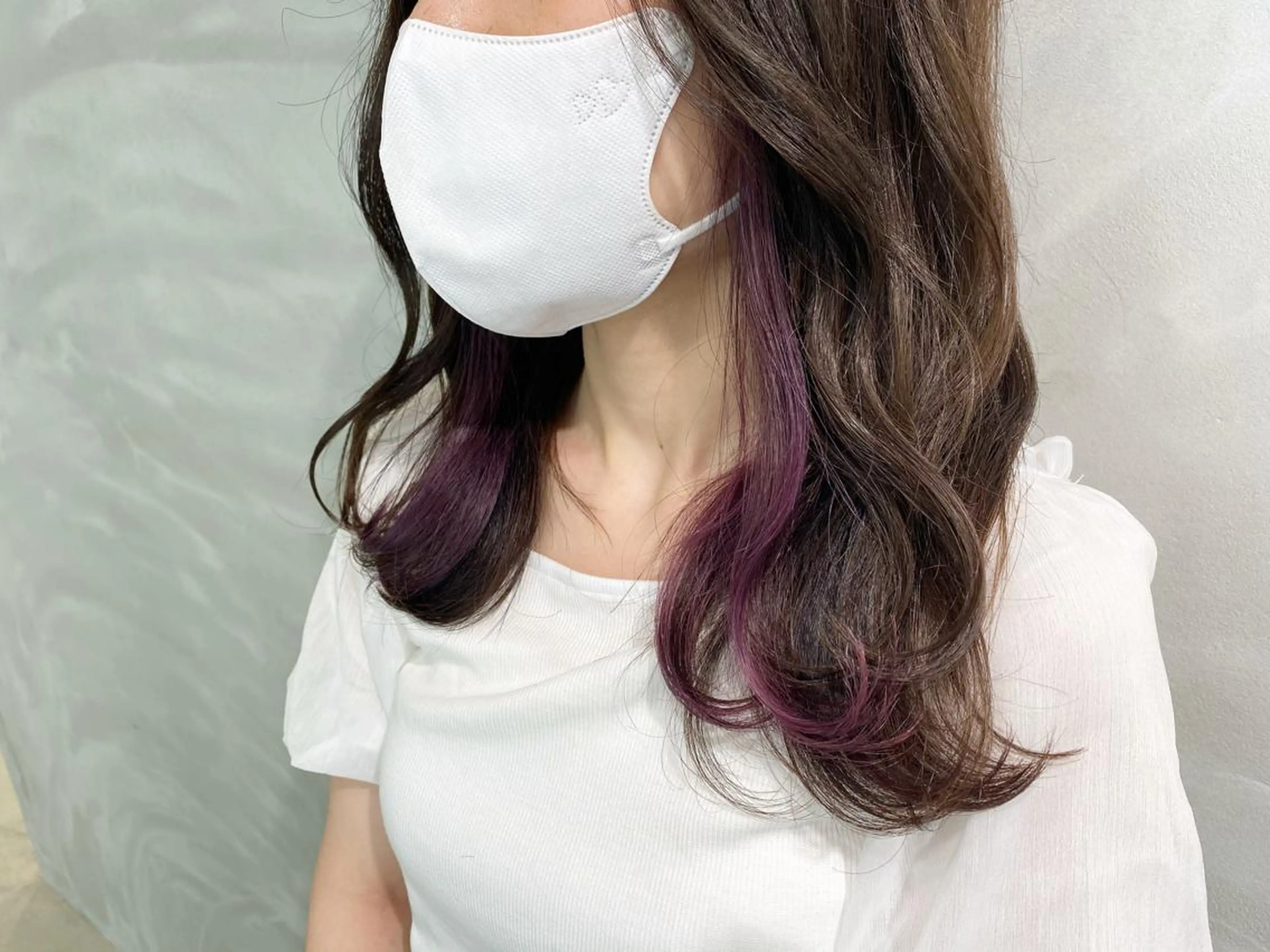 セミロング カラー イヤリングカラー ヘアカラー トリートメント 半個室女性salon 🩰Natsumiのヘアスタイル