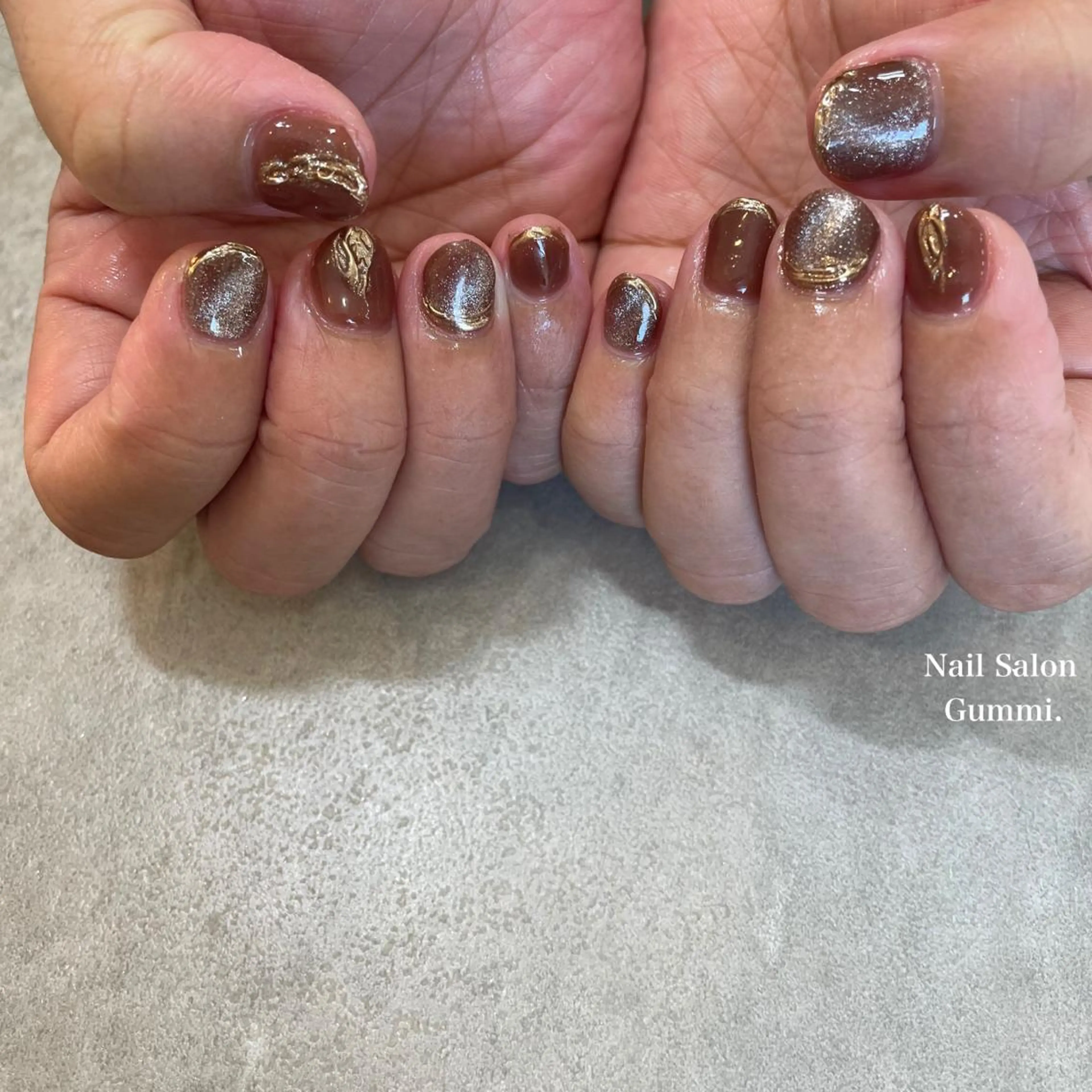 ネイル ブラウン Nail Salon Gummi.のネイルデザイン