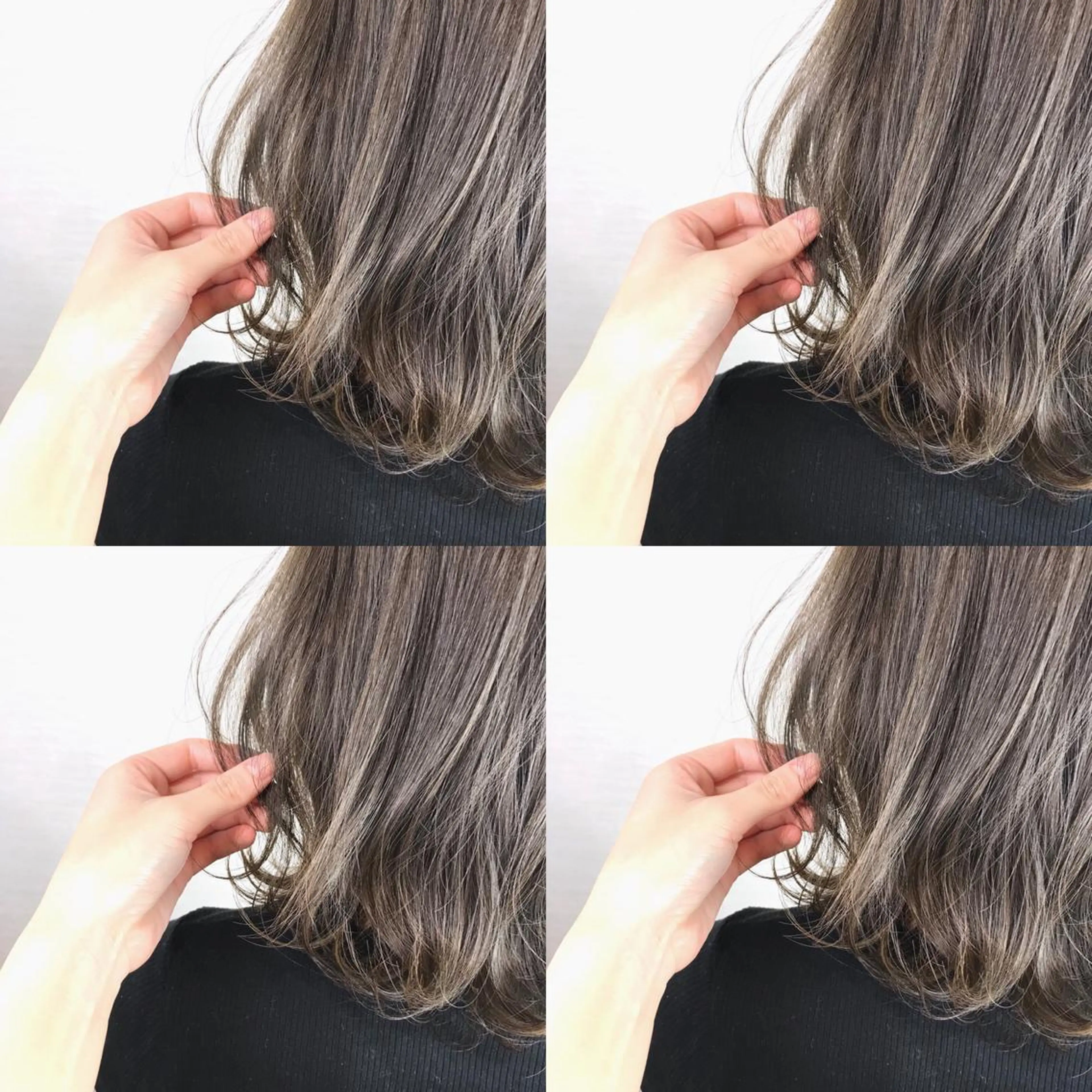 ミディアム カラー 韓国レイヤーカット/ ダブルカラーのヘアスタイル