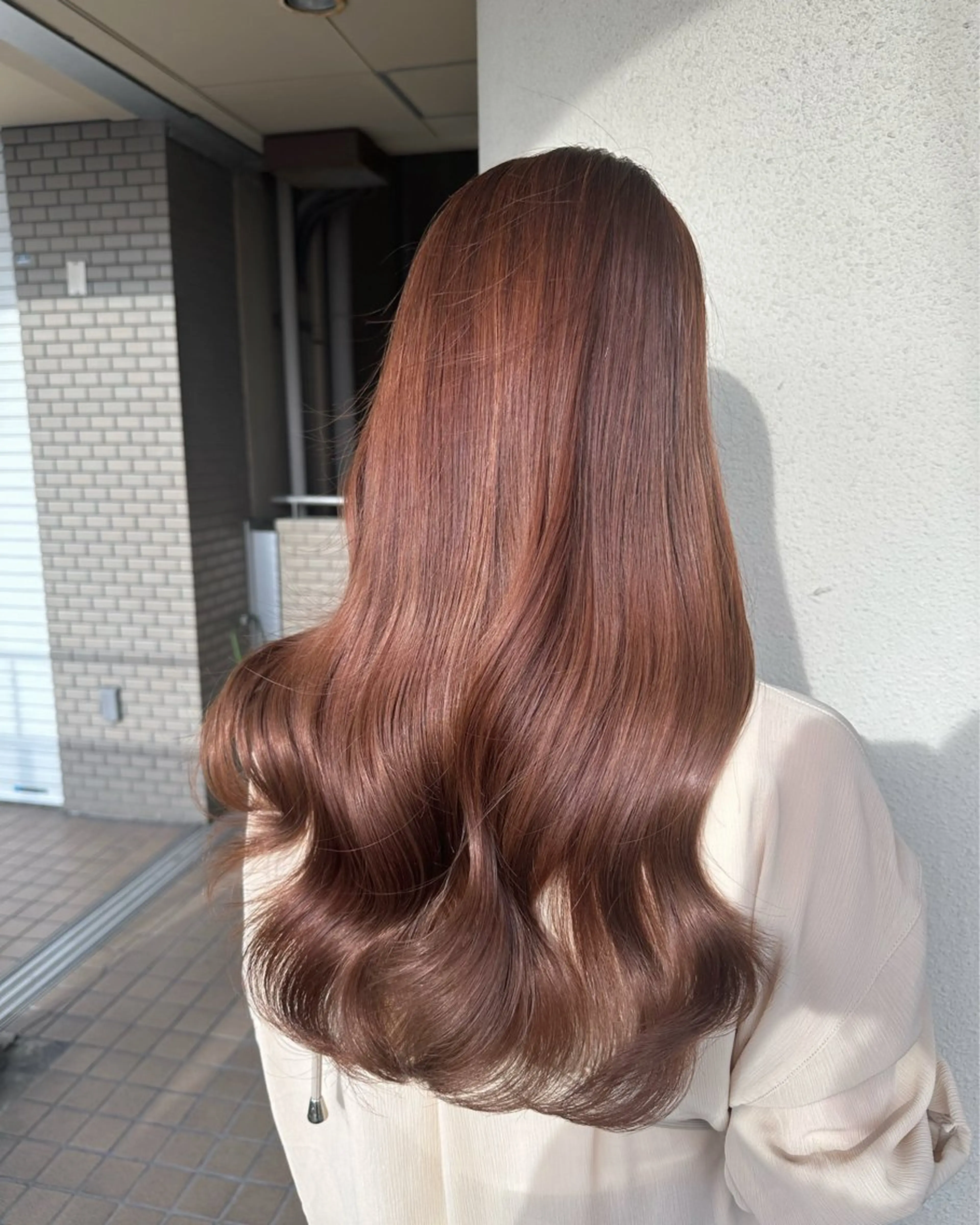 ロング カラー ブラウンカラー オレンジ ヘアカラー 太田 愛理のヘアスタイル