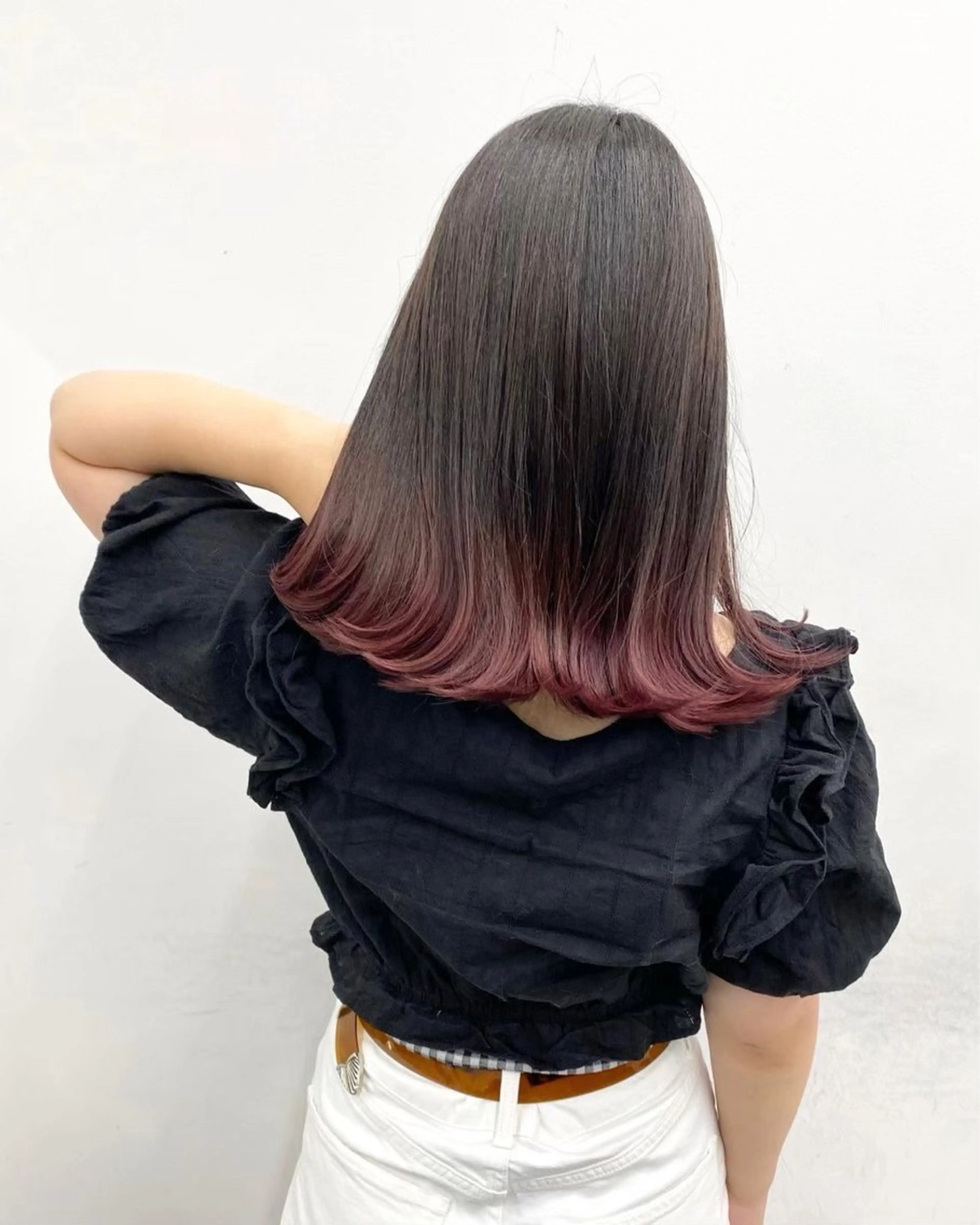 ミディアム カラー ヘアアレンジ 🫧艶髪矯正🫧/ ハイトーン✨/矢澤のヘアスタイル