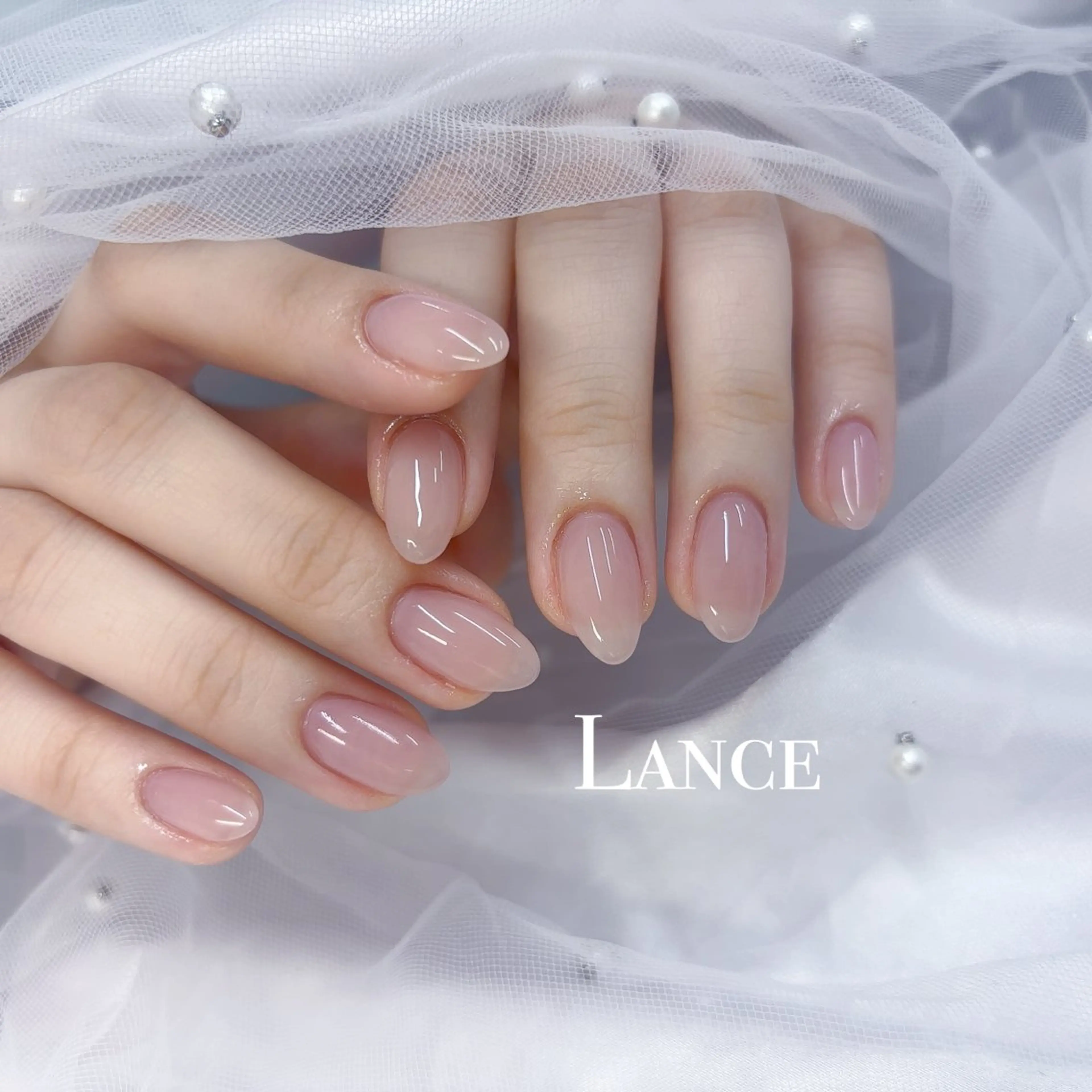 ネイル オーロラネイル フットネイル フレンチネイル ガラスフレンチ 氷ネイル・うるうるネイル ハンドネイル Lance nailのネイルデザイン