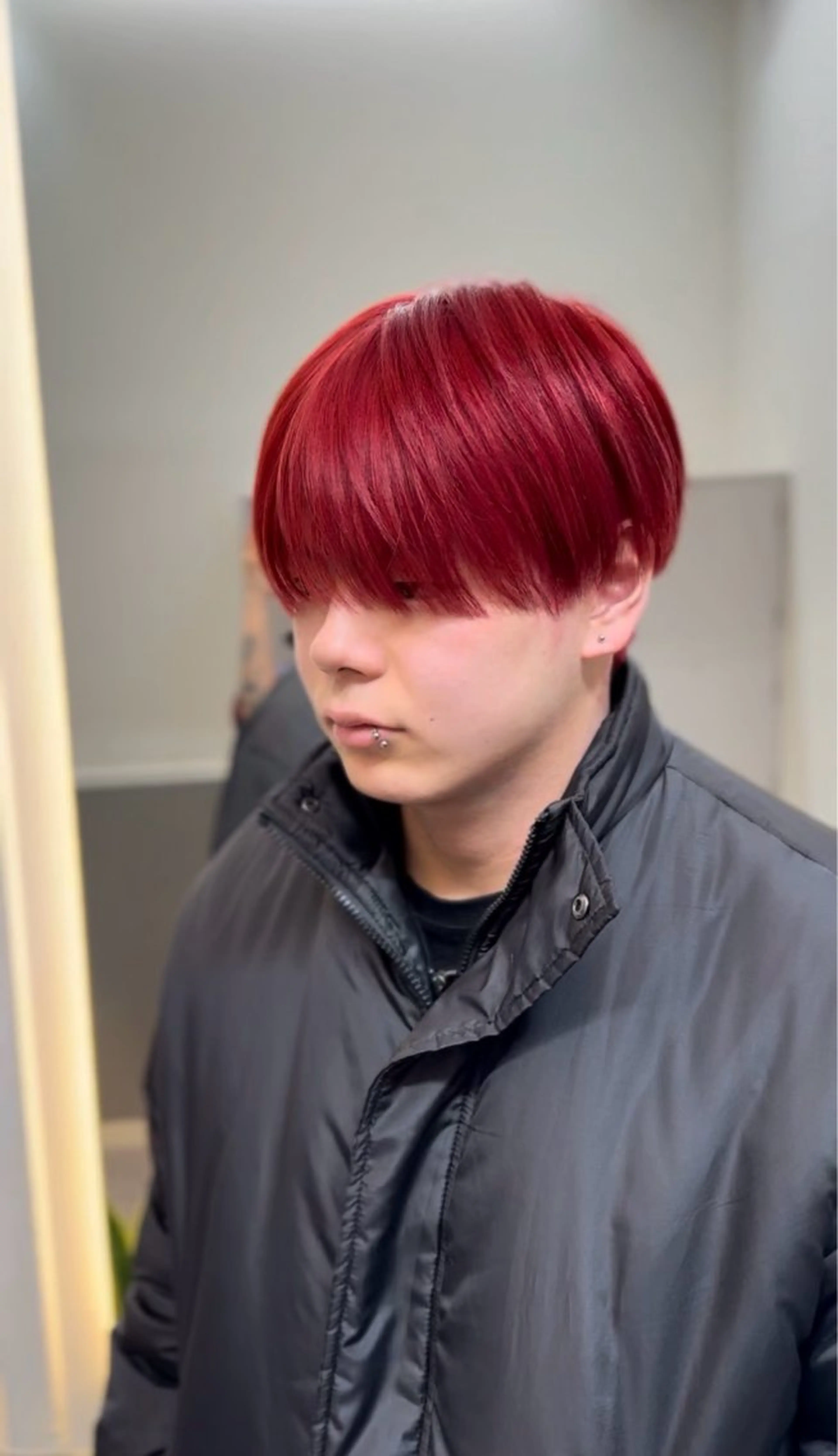 カラー メンズ メンズブリーチ ブリーチ レッドカラー 韓国ヘア/メンズ ブリーチ/パーマのヘアスタイル