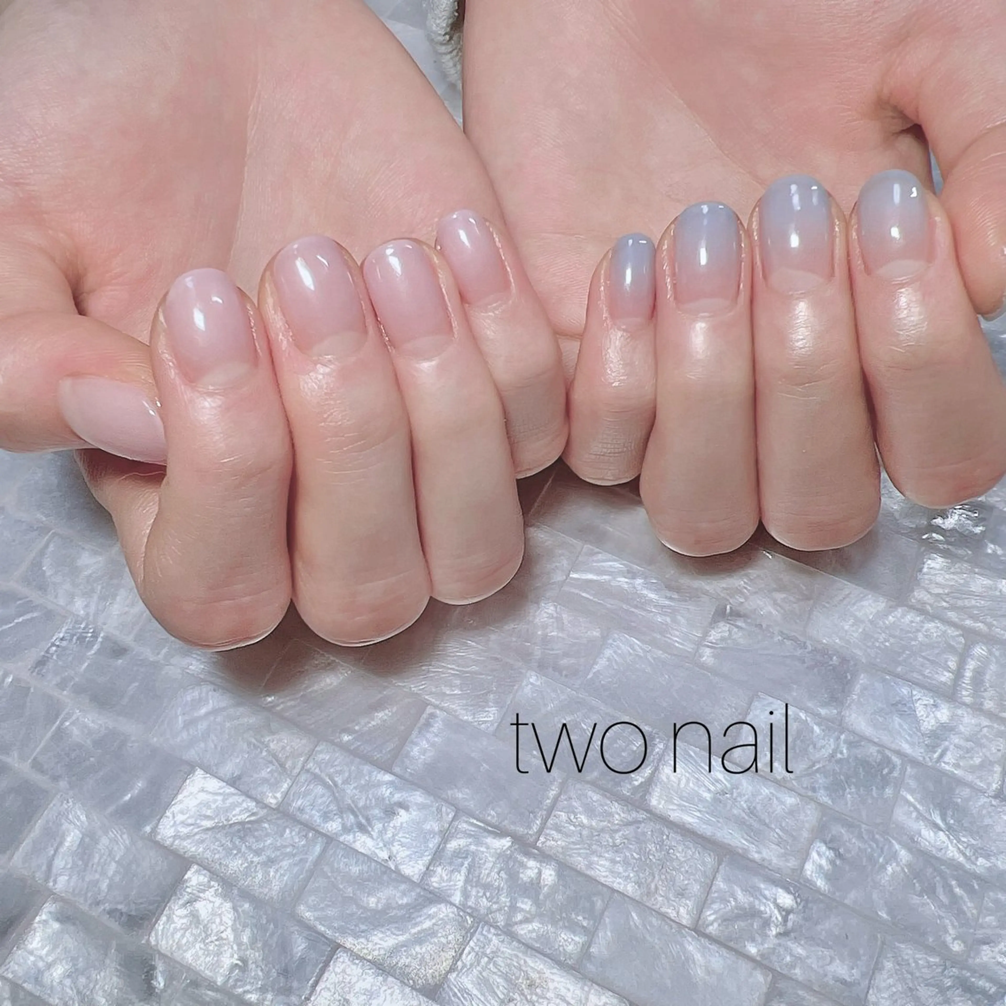 ネイル ネイルチップ ホワイト ハンドネイル two nailのネイルデザイン