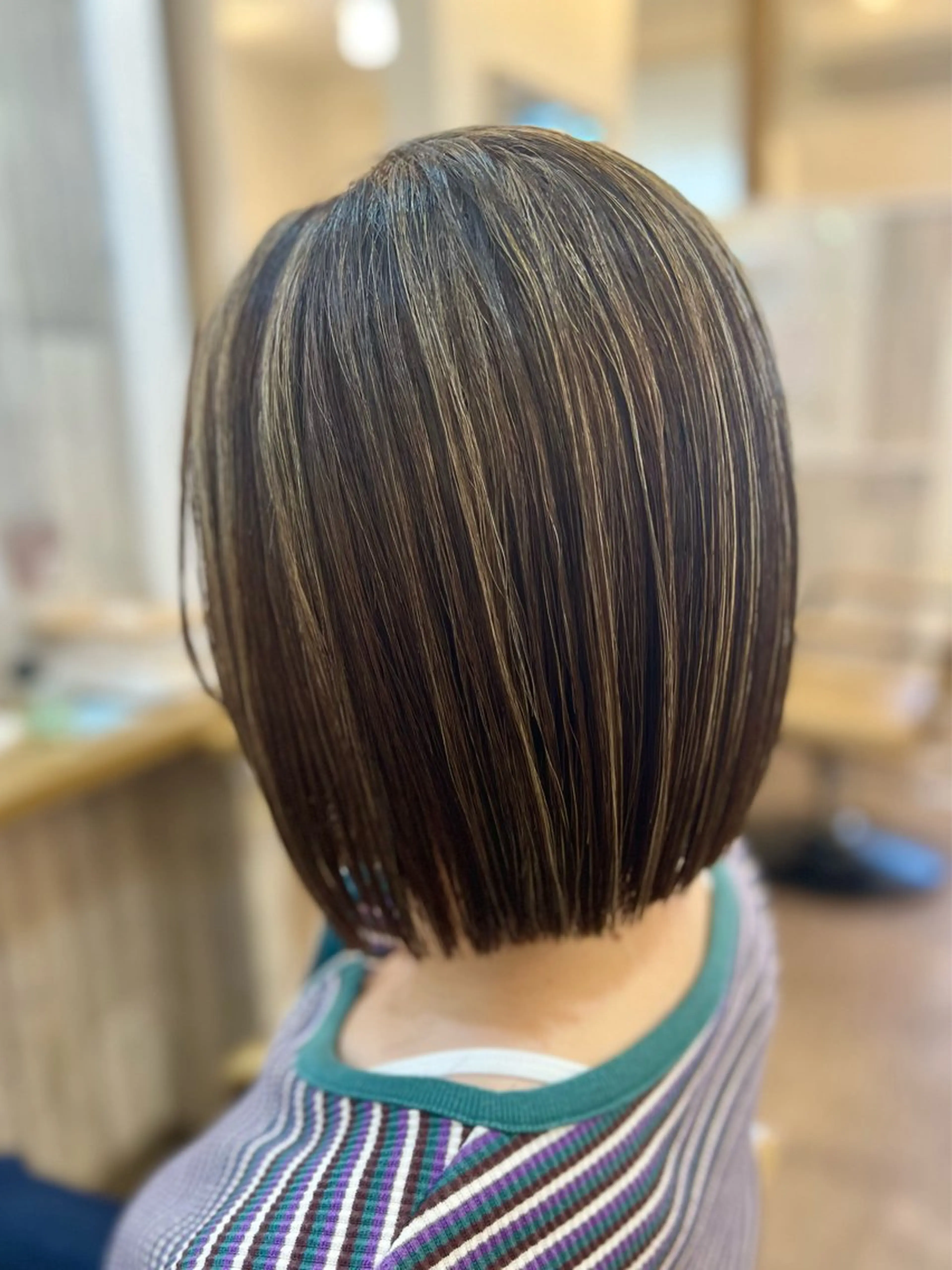 ミディアム ハイライト ヘアカラー 平野 沙織のヘアスタイル