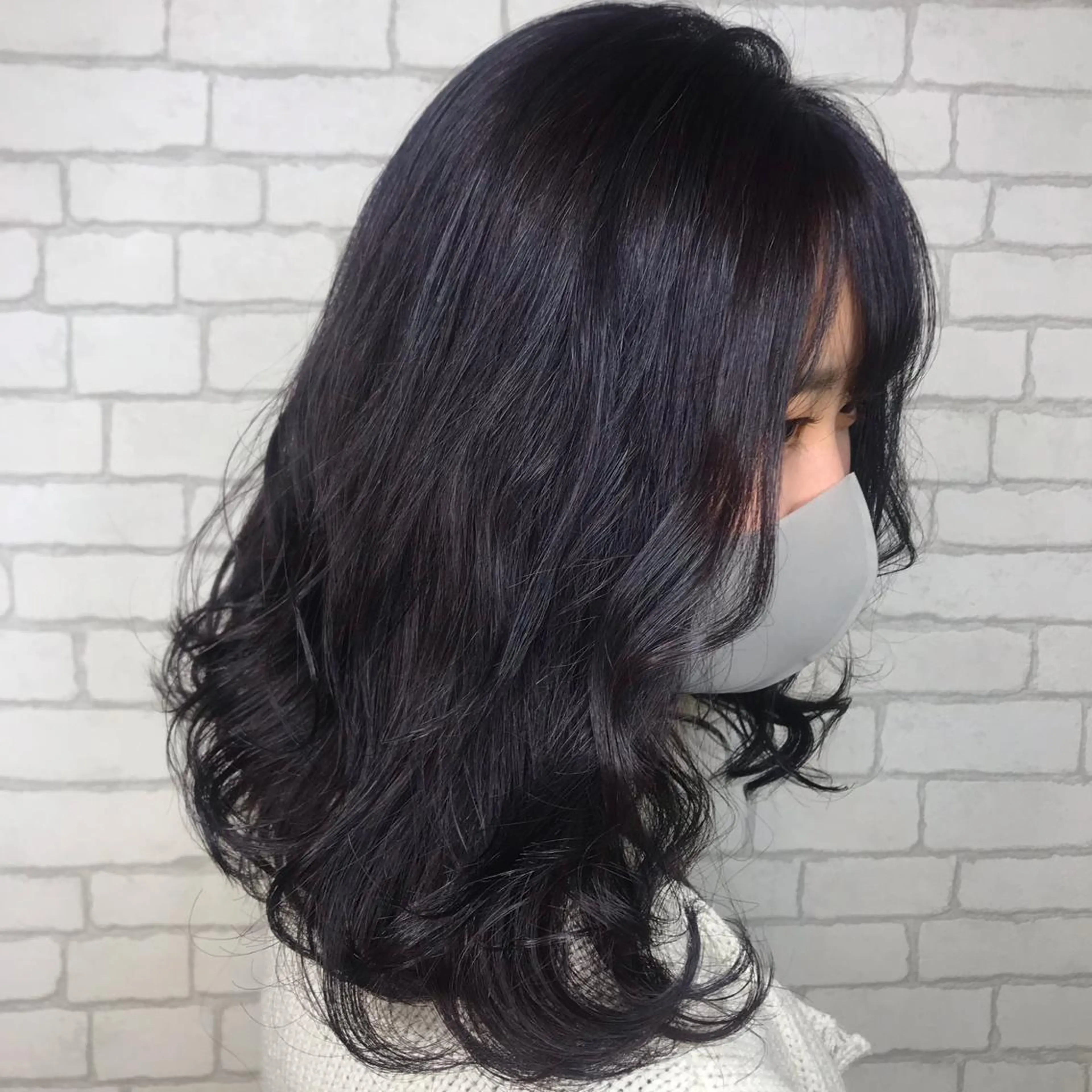 セミロング カラー パープルカラー 🍒暖色カラー /やぎふうか🍒のヘアスタイル