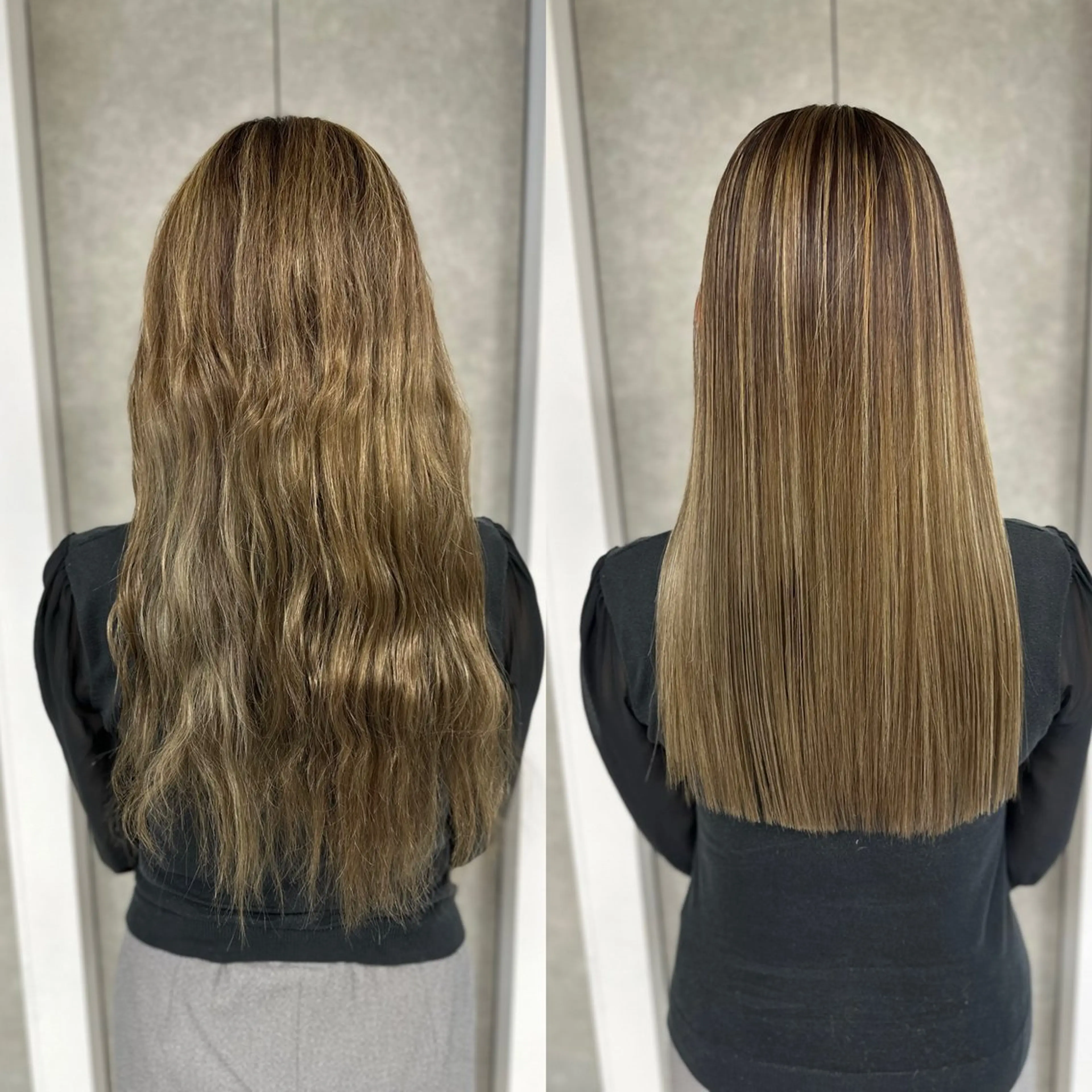 ロング パーマ ハイライト 縮毛矯正 カット 縮毛矯正 髪質改善/縮毛矯正 /ブリーチ矯正/岡部のヘアスタイル