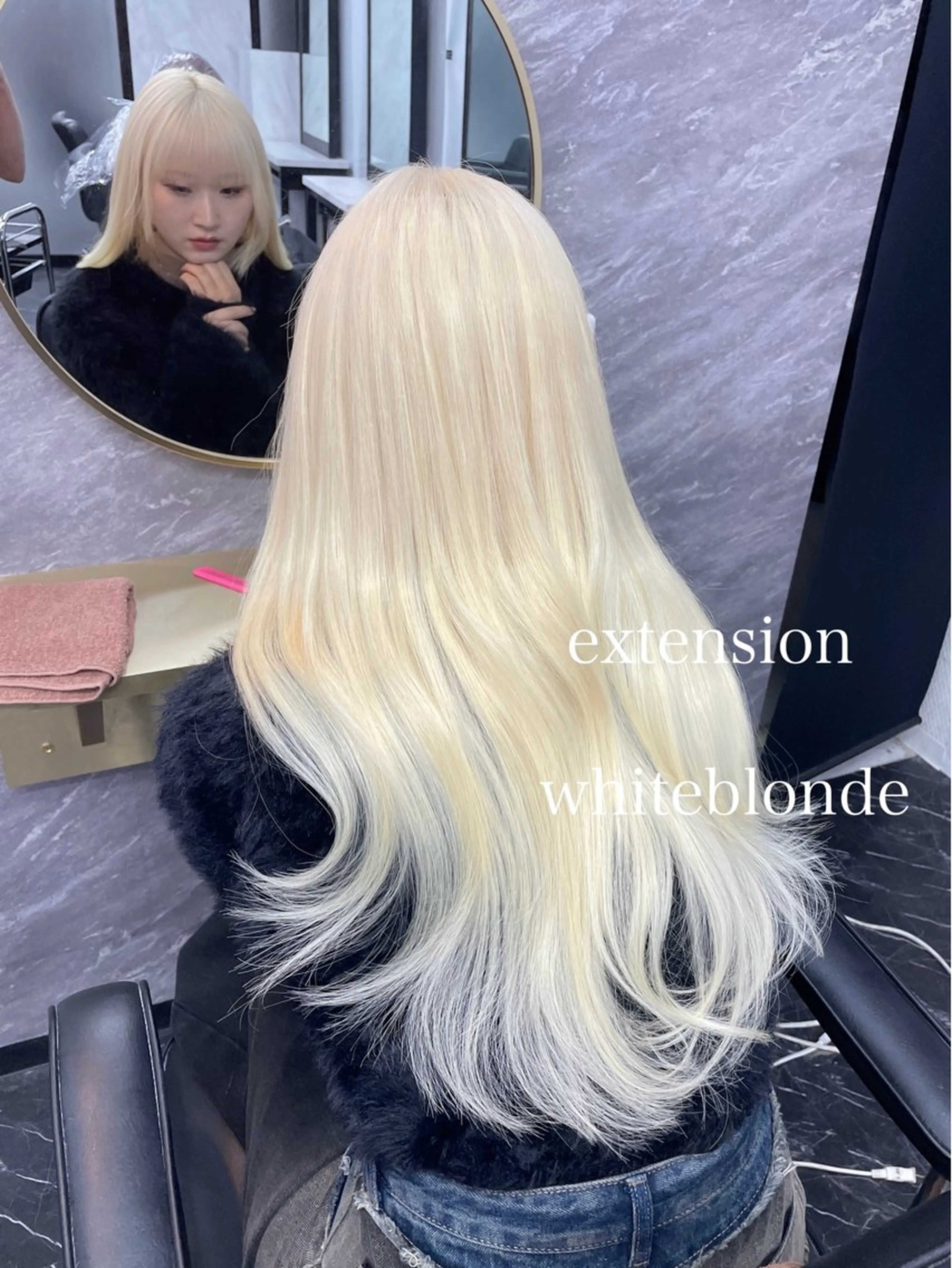 ロング カラー ブリーチ ケアブリーチ エクステ エクステ🩵ブリーチ 韓国ヘア🩵KAEのヘアスタイル