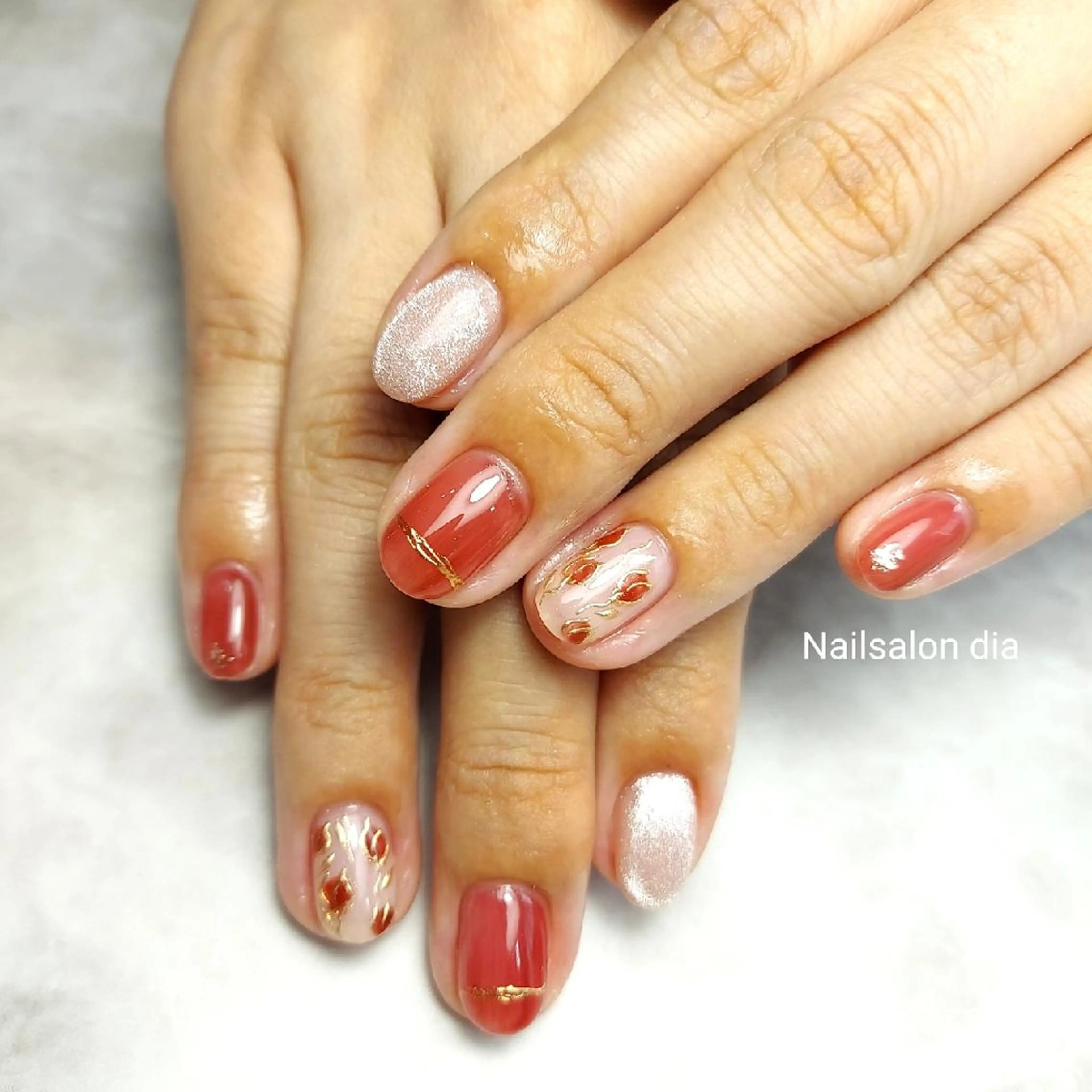 ネイル チークネイル フラワーネイル キラキラネイル マグネットネイル ミラーネイル ハンドネイル 栗東駅 徒歩10分 ネイルサロン ディアのネイルデザイン