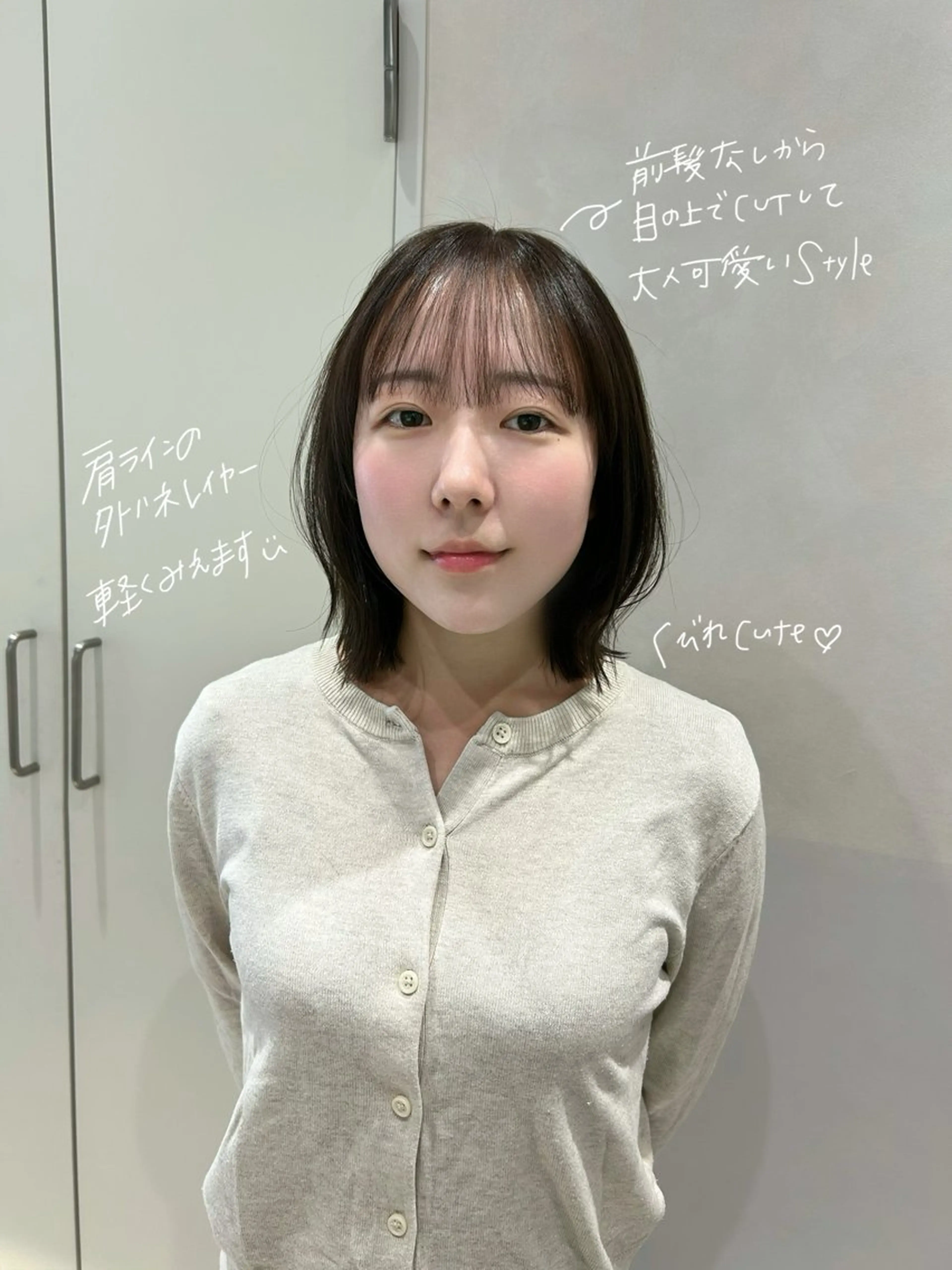 ミディアム カラー ボブレイヤー ボブ レイヤーカット 外ハネヘア カット ヘアカラー SALOWIN栄 三丁目 木戸里実のヘアスタイル
