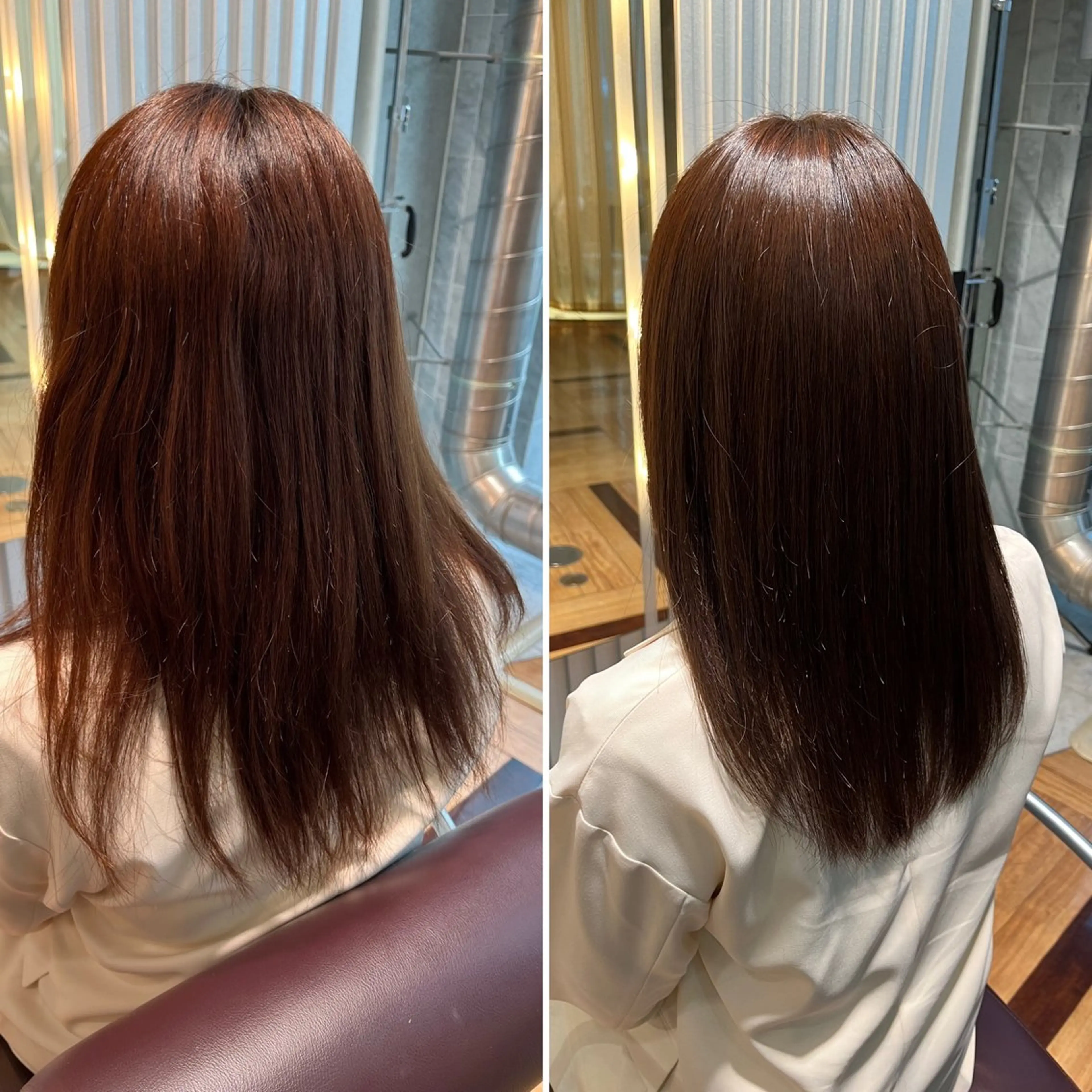 セミロング カラー 髪質改善 カット ヘアカラー トリートメント 藤本 麻衣のヘアスタイル