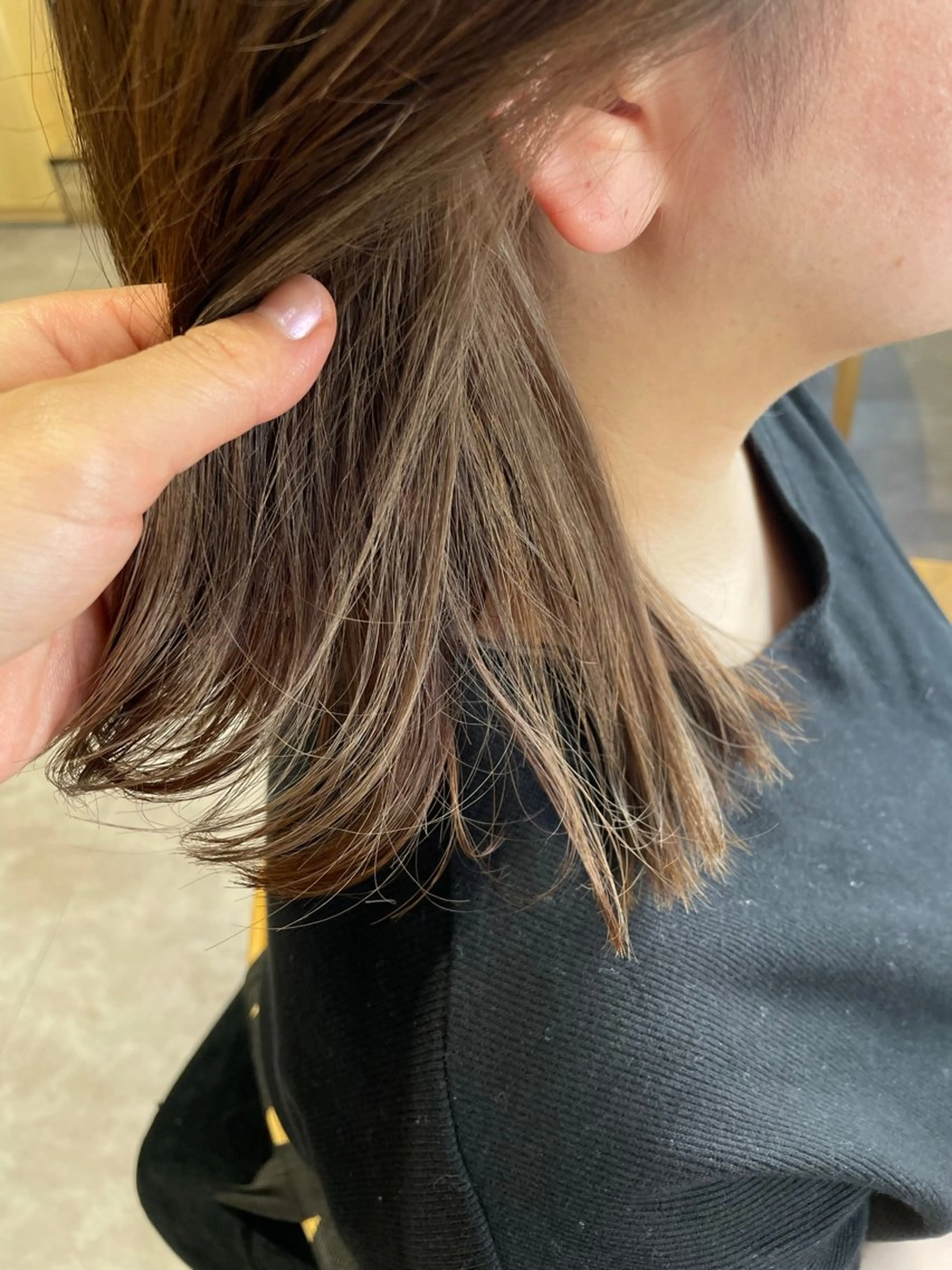 ミディアム カラー ブリーチ グレージュ インナーカラー ヘアカラー トリートメント AMANE🌼 ハヤシサオリのヘアスタイル