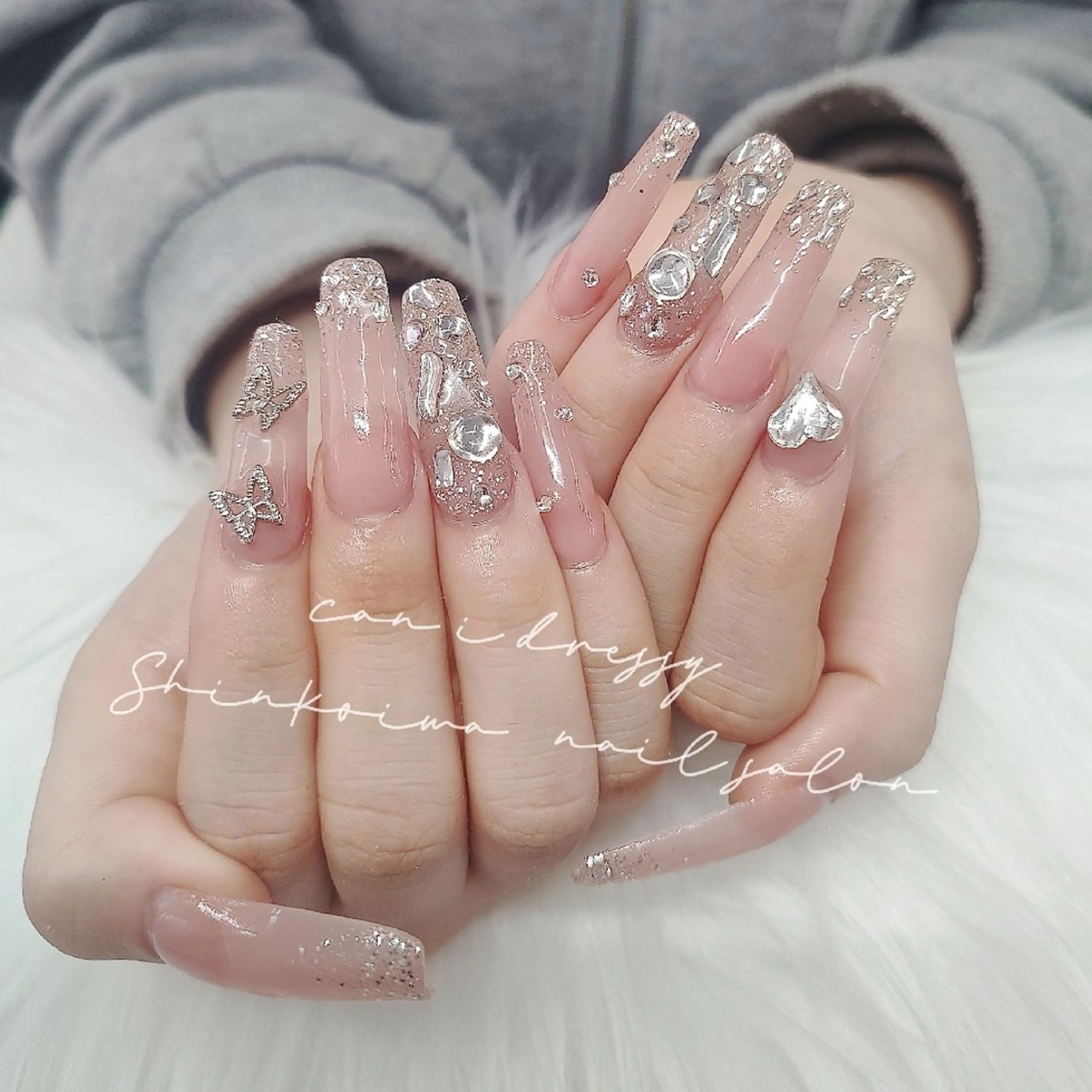 【平日10時​〜​15時限定✨️】チップ長さだし★150分持ち込み、ストーンやり放題￥14980→¥12800の写真