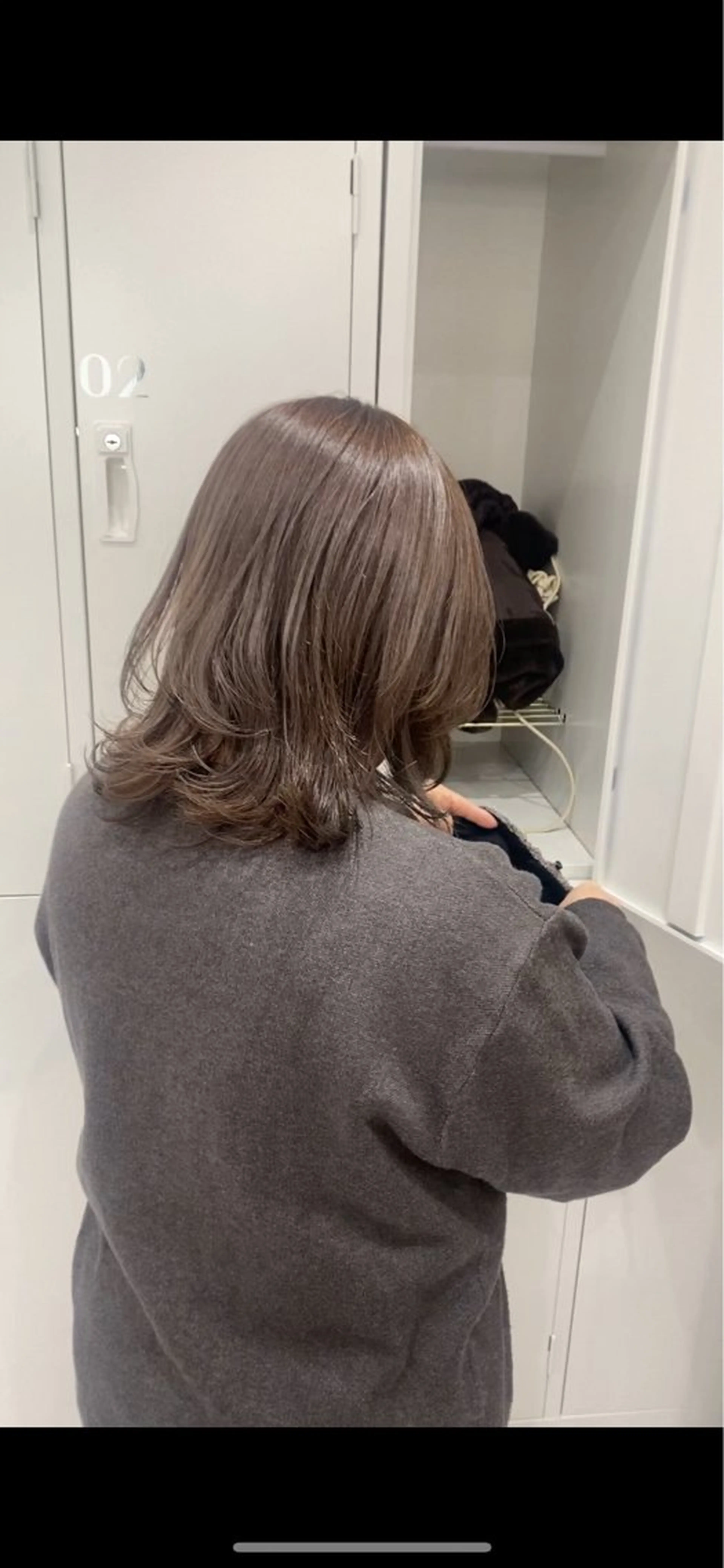 ミディアム カラー ヘアアレンジ ブリーチ グレージュ ヘアカラー ボブ /ニュアンス/ satomi🧸💖のヘアスタイル