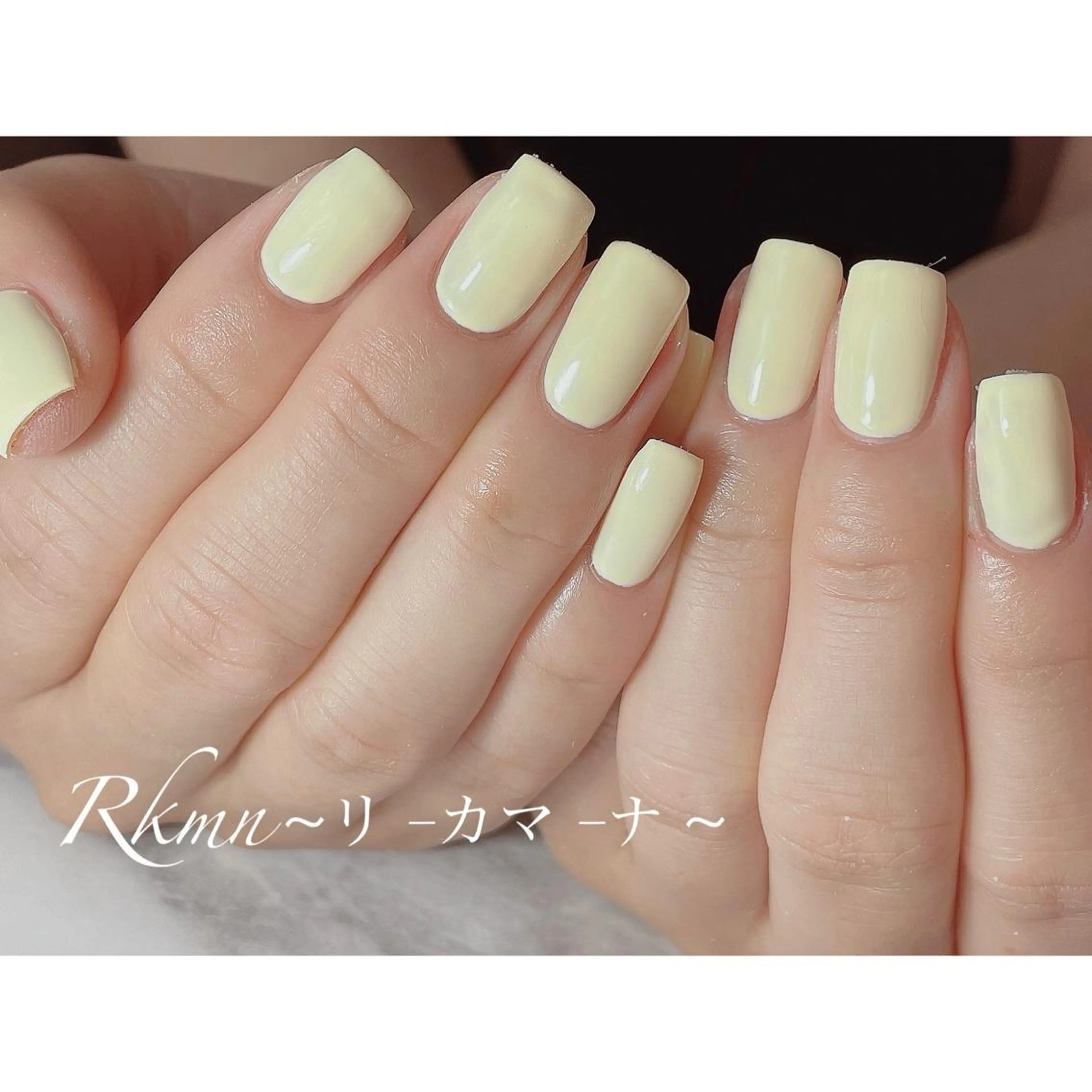ネイル アートネイル パステルネイル 春ネイル スクエアネイル 黄色 ハンドネイル フットネイル ハンドケア Rkmn ~リ-カマ-ナ~のネイルデザイン