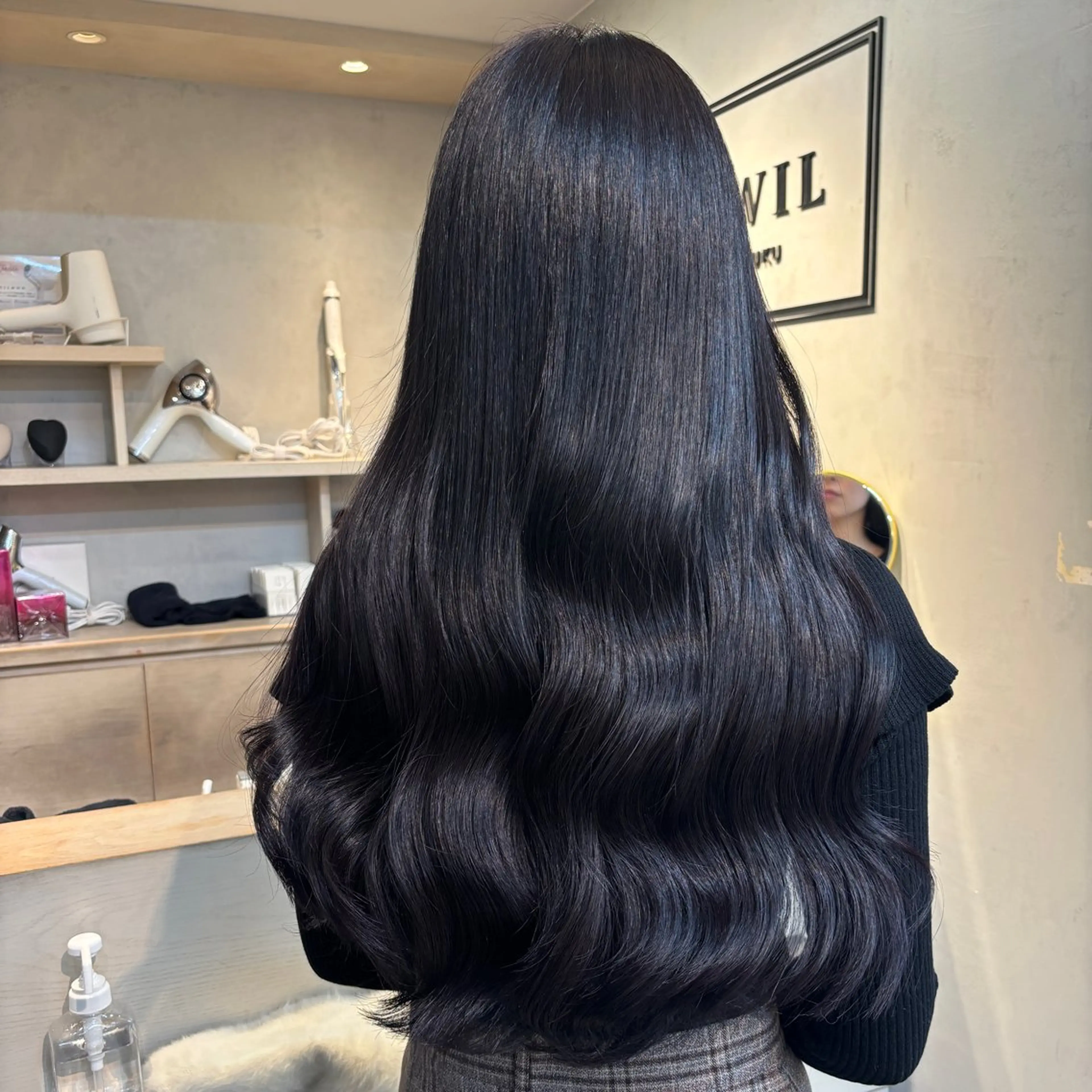 ロング ヘアカラー トリートメント ヘアセット ラベンダーカラー /巻き/WAKANAのヘアスタイル